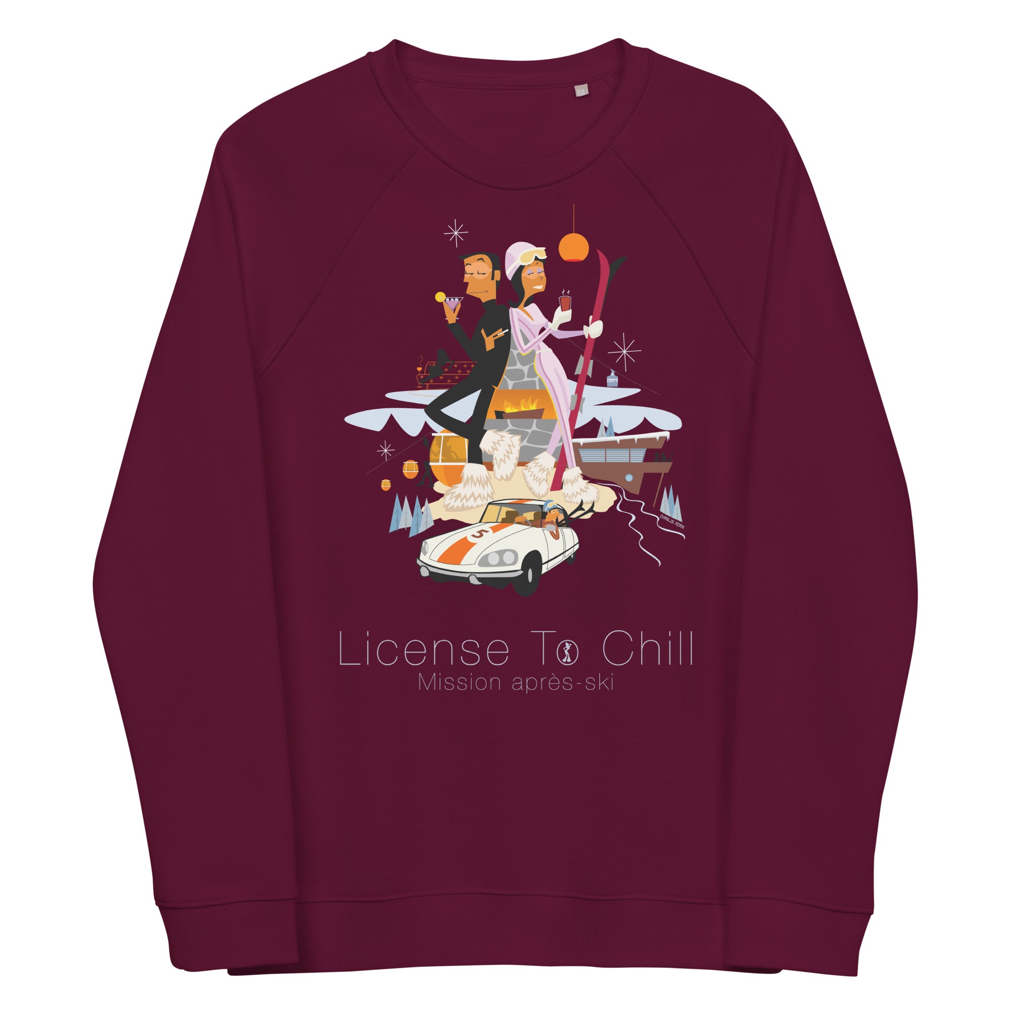 Unisex organic raglan sweatshirt License To Chill Mission Après-Ski