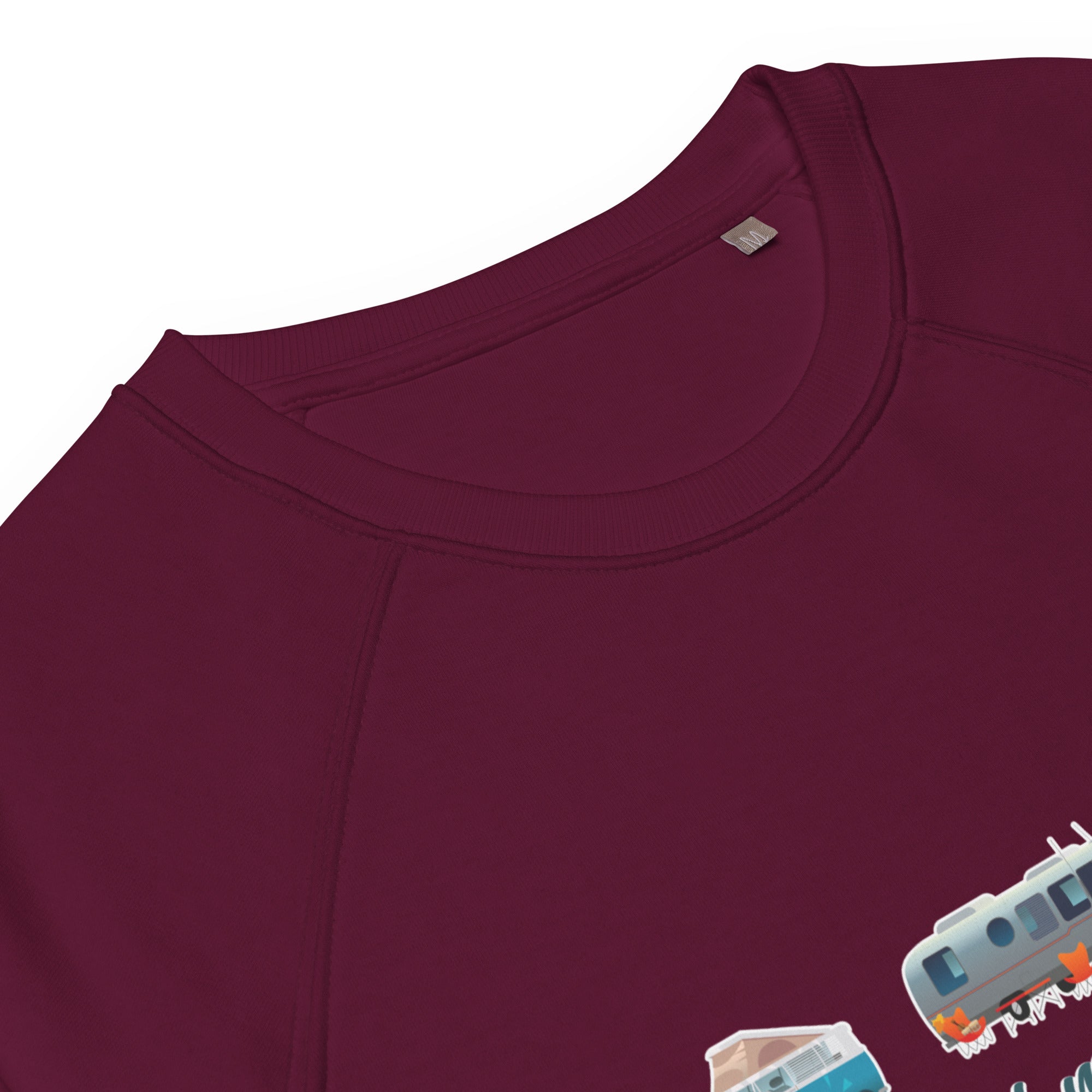 Unisex organic raglan sweatshirt Square Vintage Campers