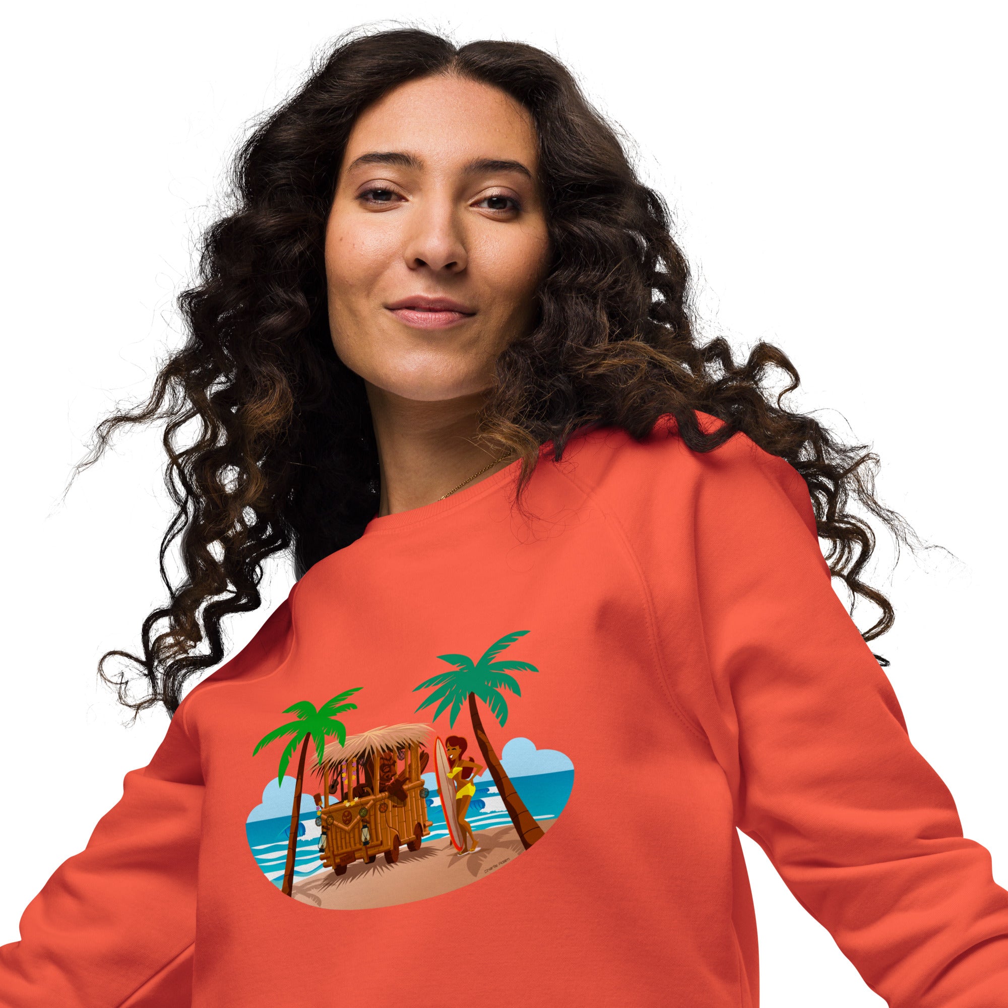 Unisex organic raglan sweatshirt Tiki Kombi