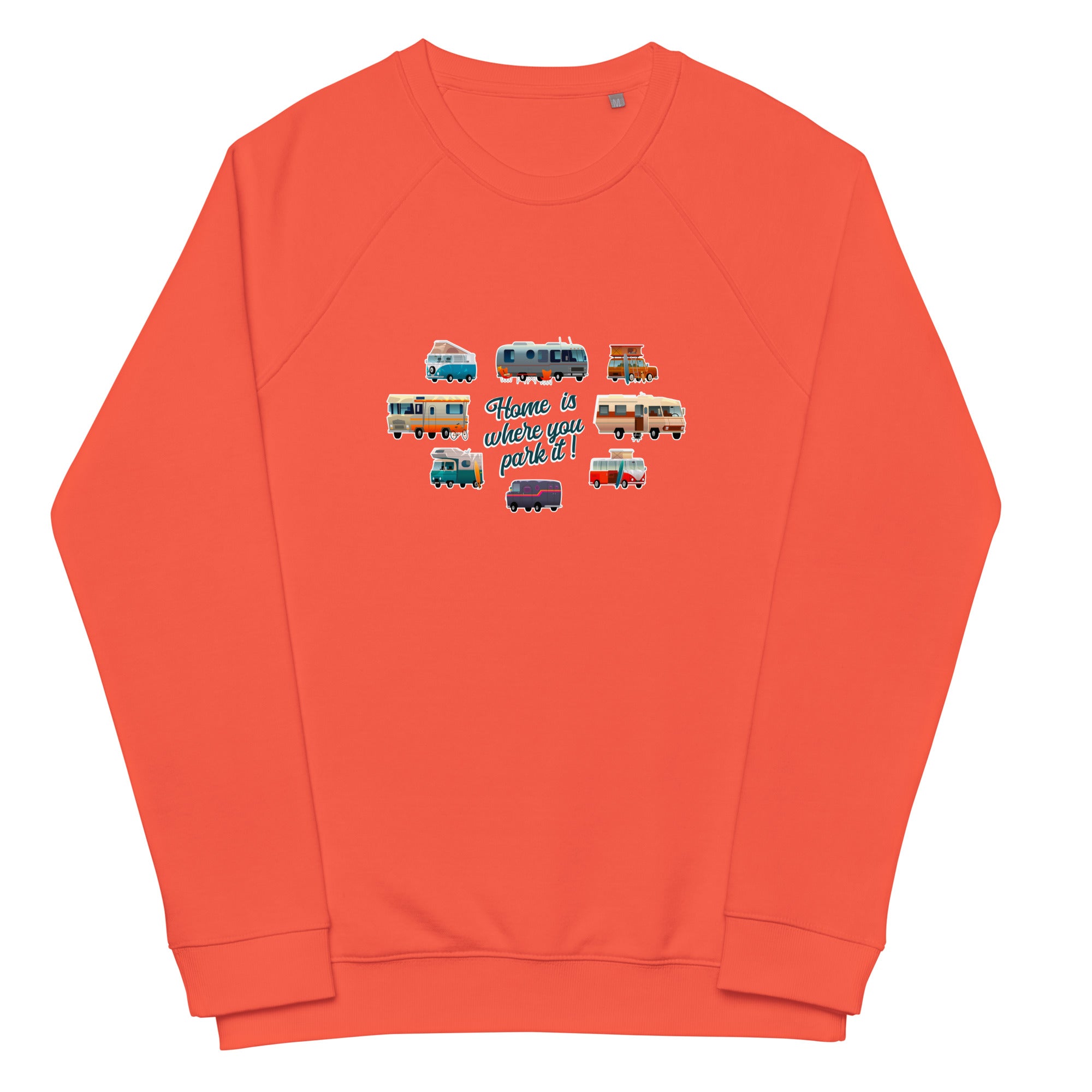 Unisex organic raglan sweatshirt Square Vintage Campers