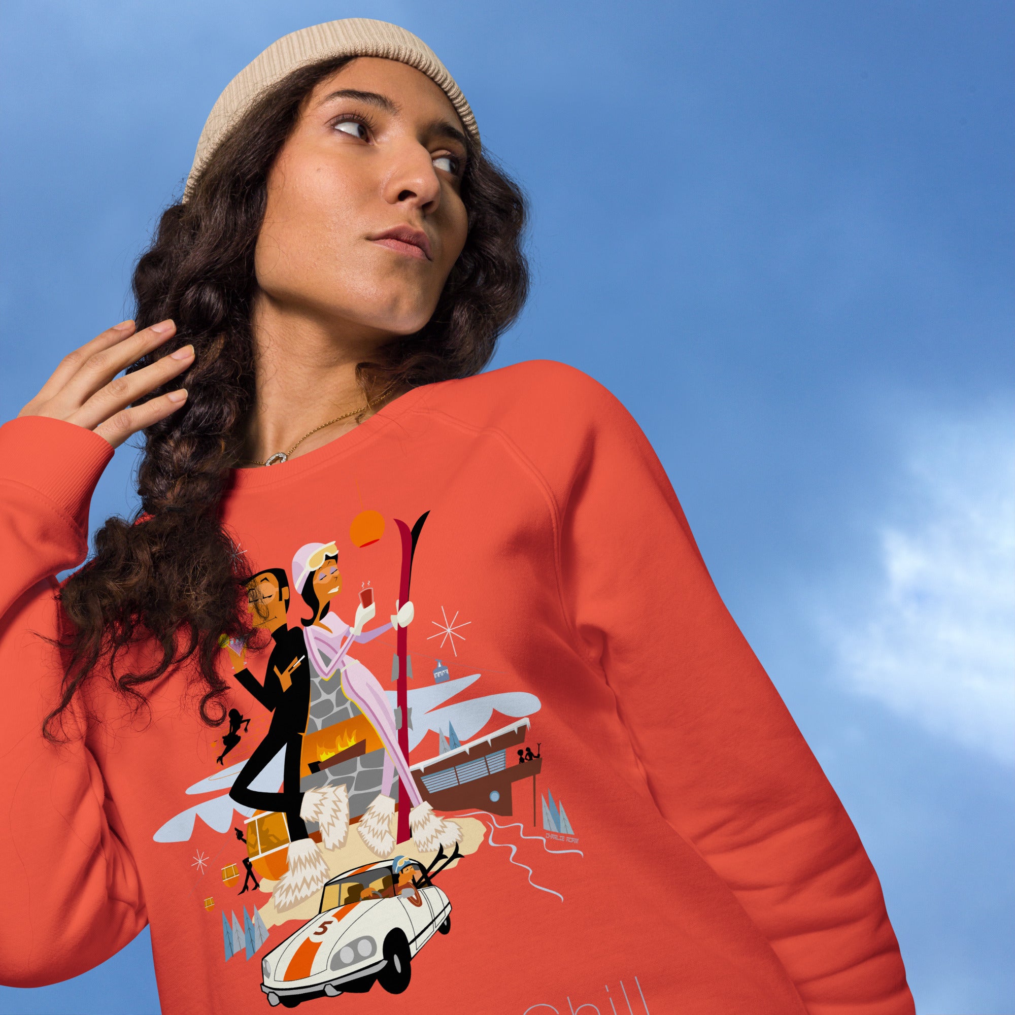 Unisex organic raglan sweatshirt License To Chill Mission Après-Ski