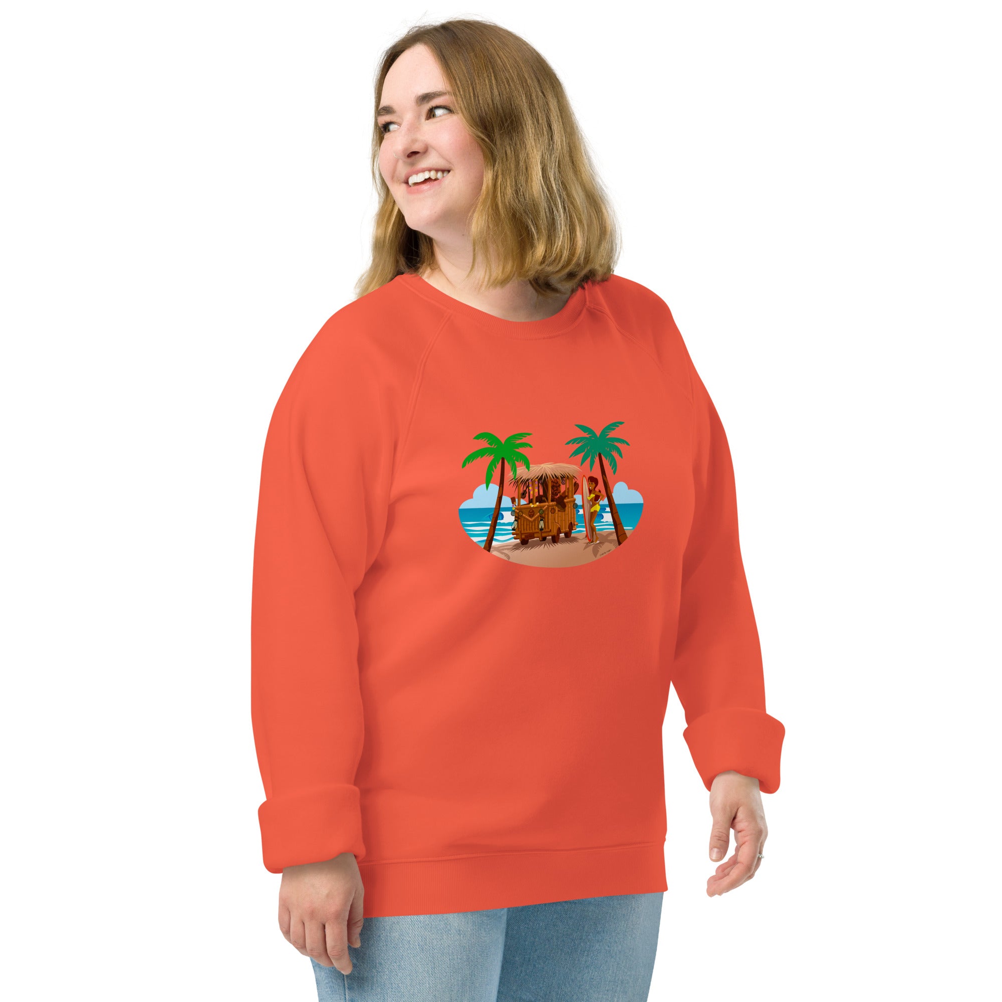 Unisex organic raglan sweatshirt Tiki Kombi