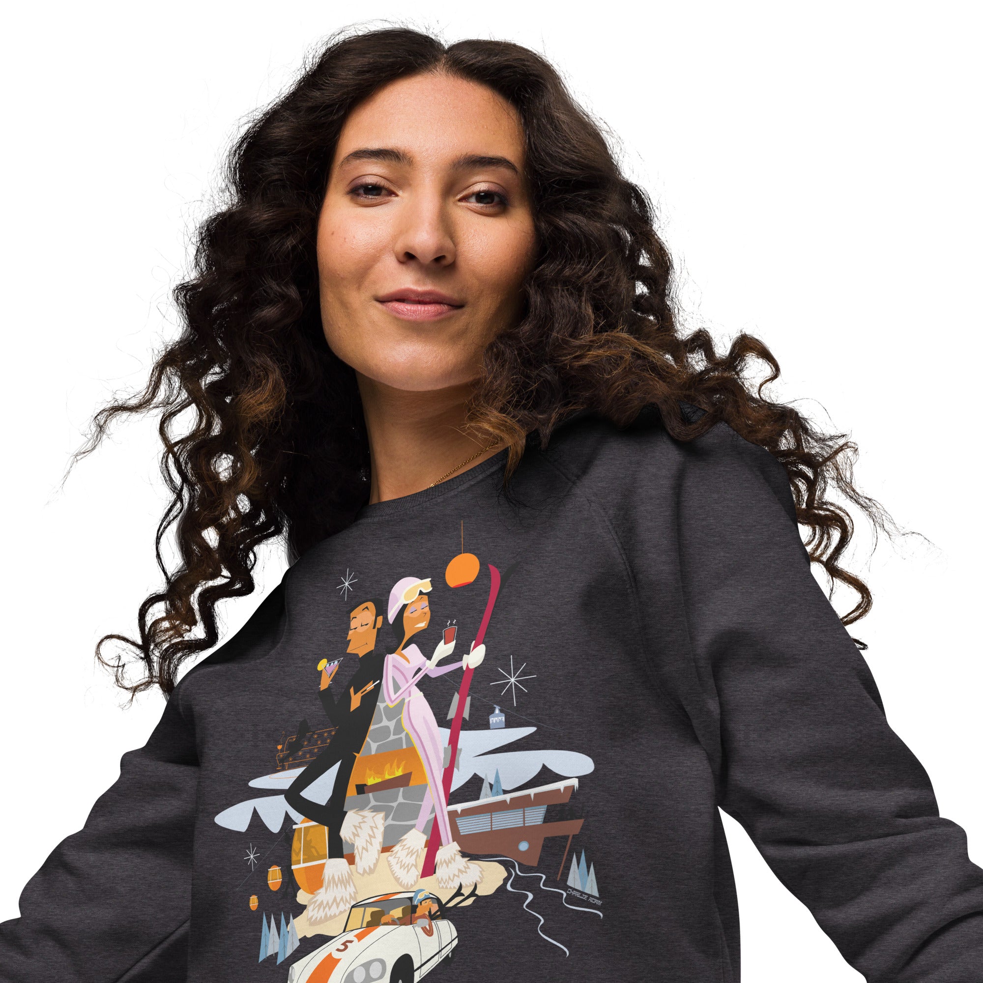 Unisex organic raglan sweatshirt License To Chill Mission Après-Ski