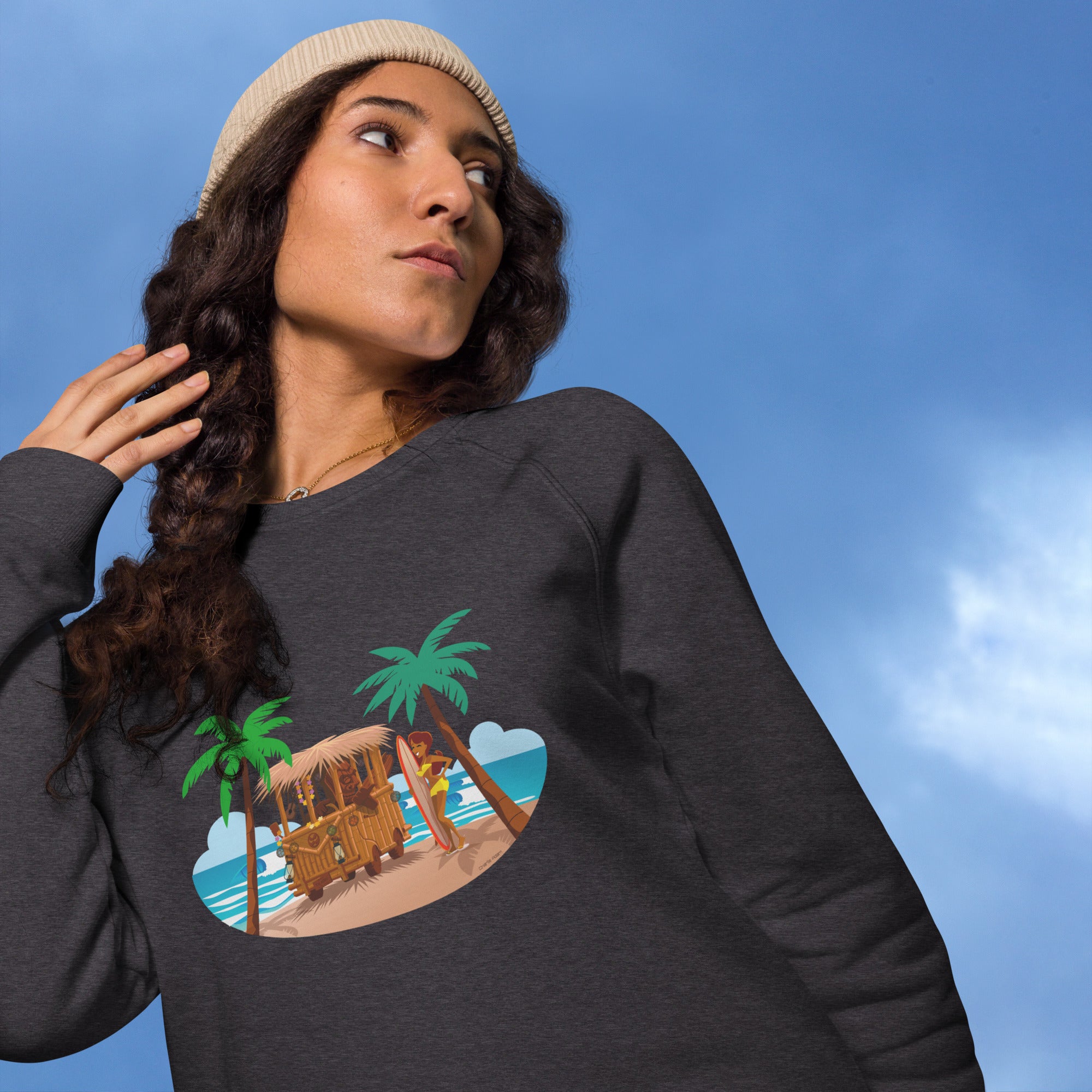 Sweatshirt écologique raglan unisexe Tiki Kombi