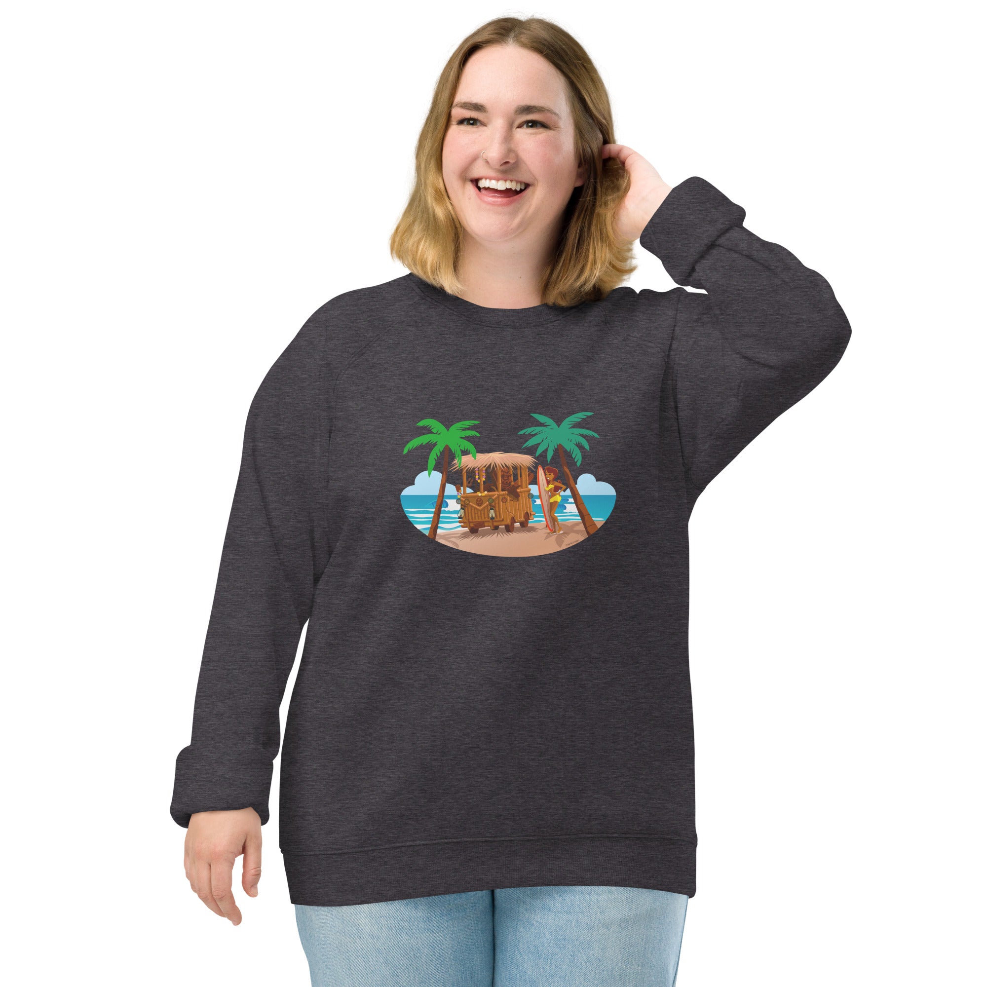 Unisex organic raglan sweatshirt Tiki Kombi