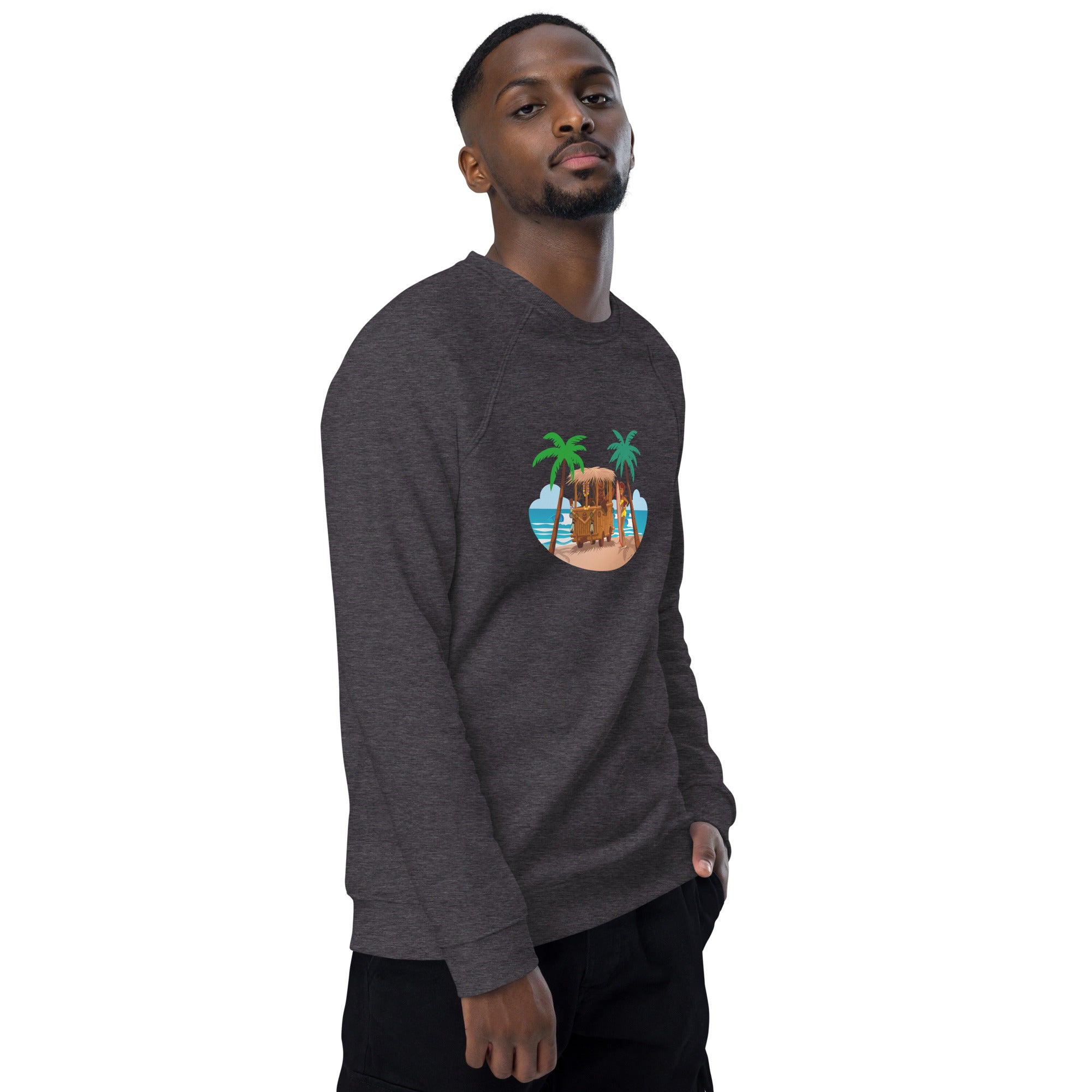 Unisex organic raglan sweatshirt Tiki Kombi