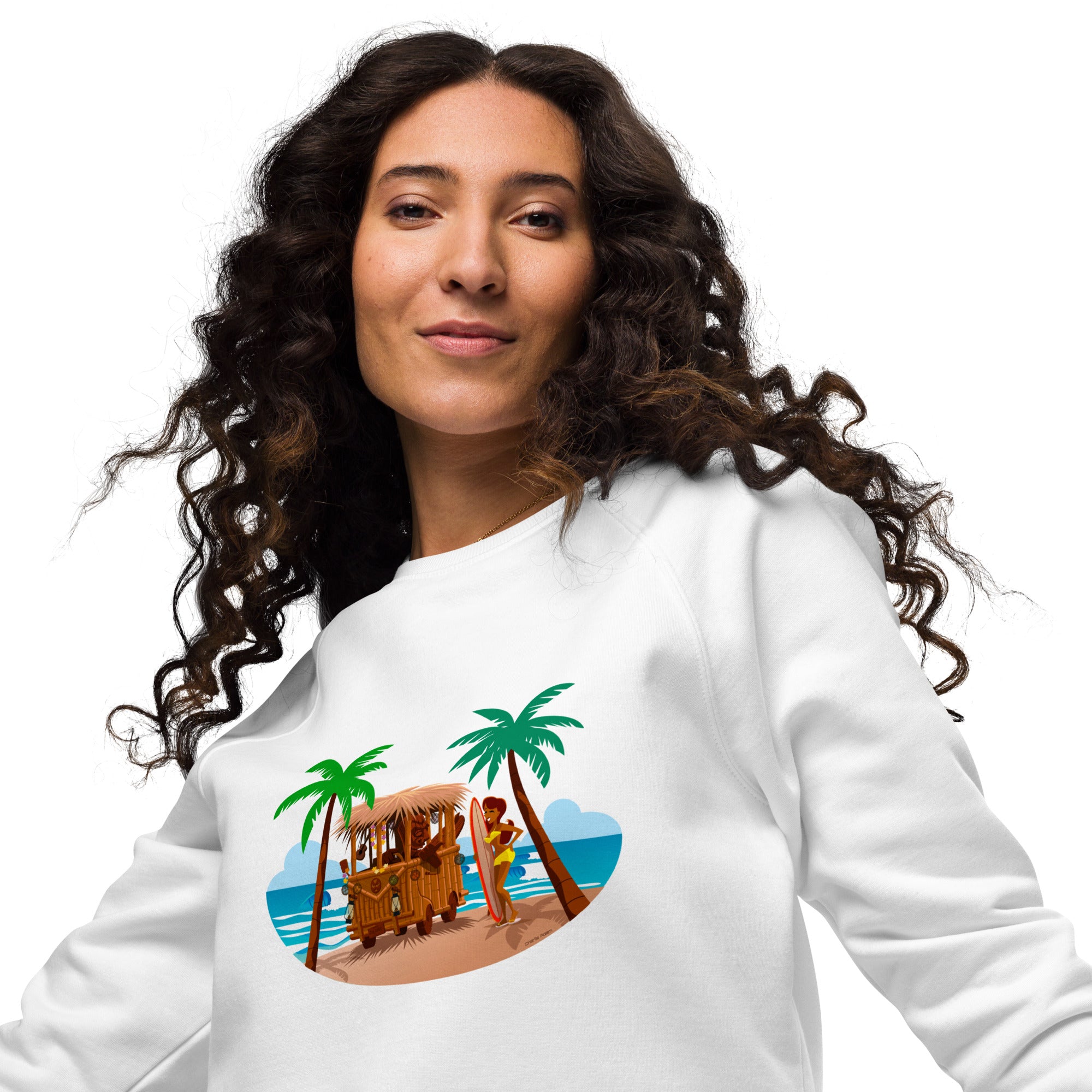 Sweatshirt écologique raglan unisexe Tiki Kombi