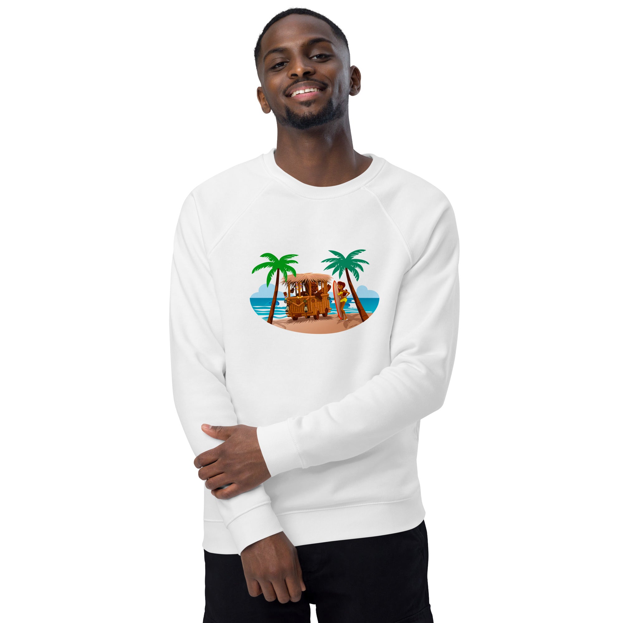 Unisex organic raglan sweatshirt Tiki Kombi