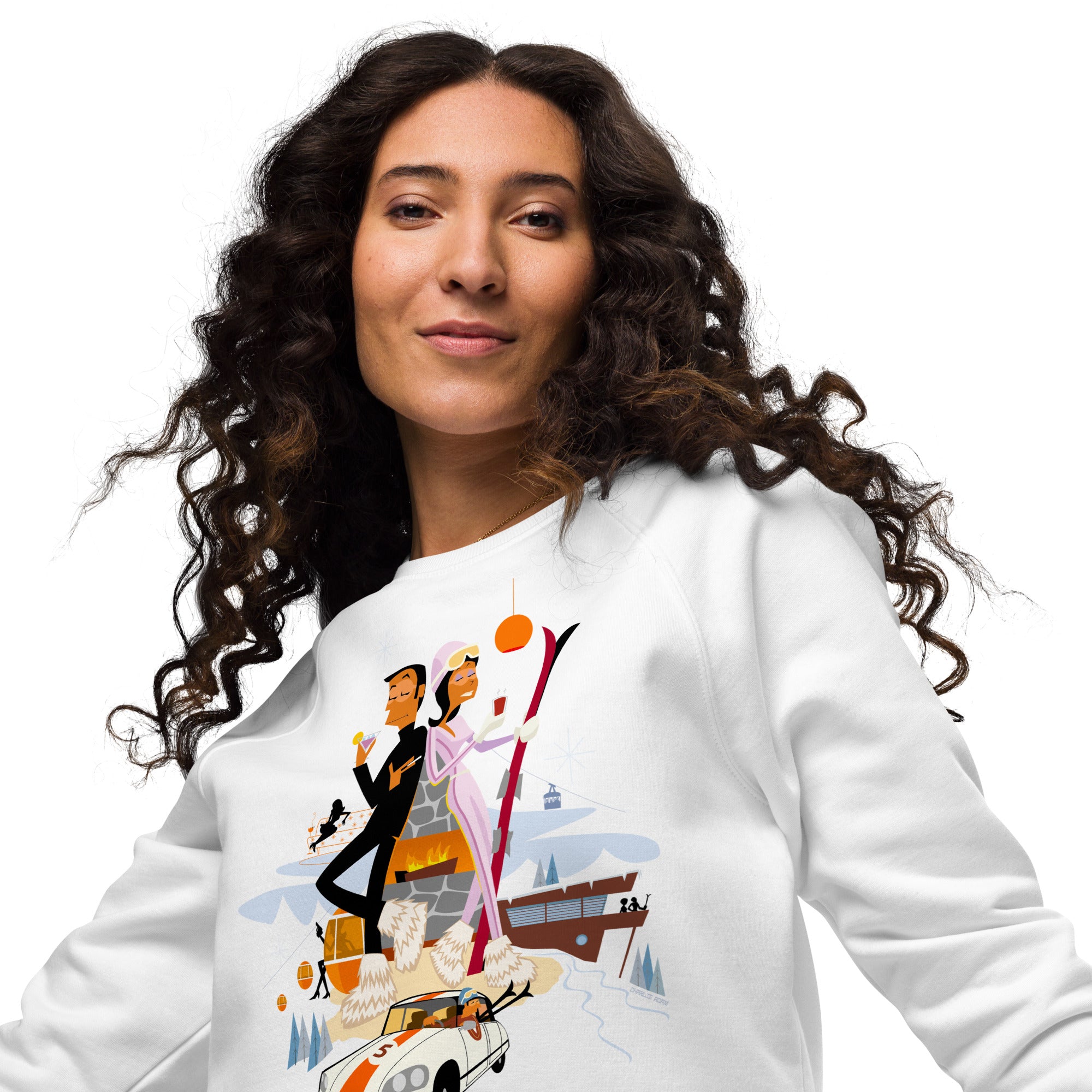 Unisex organic raglan sweatshirt License To Chill Mission Après-Ski