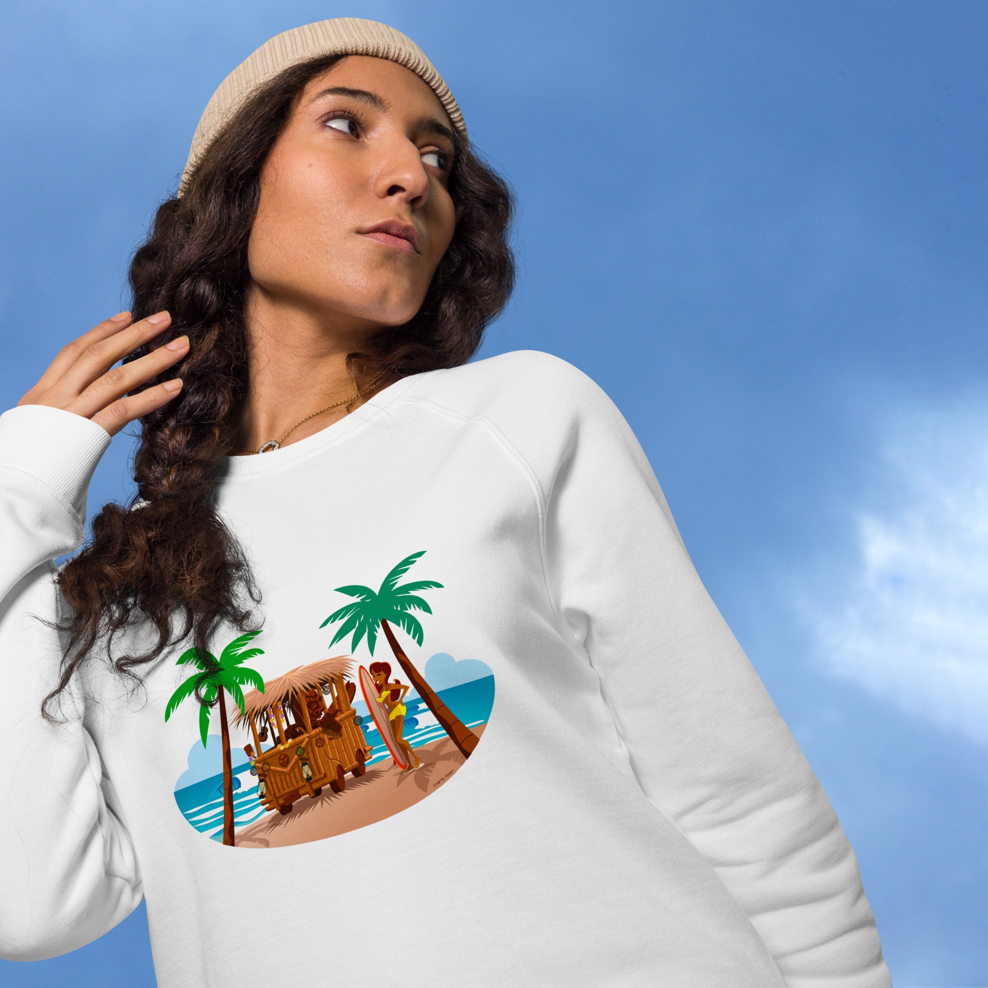 Unisex organic raglan sweatshirt Tiki Kombi