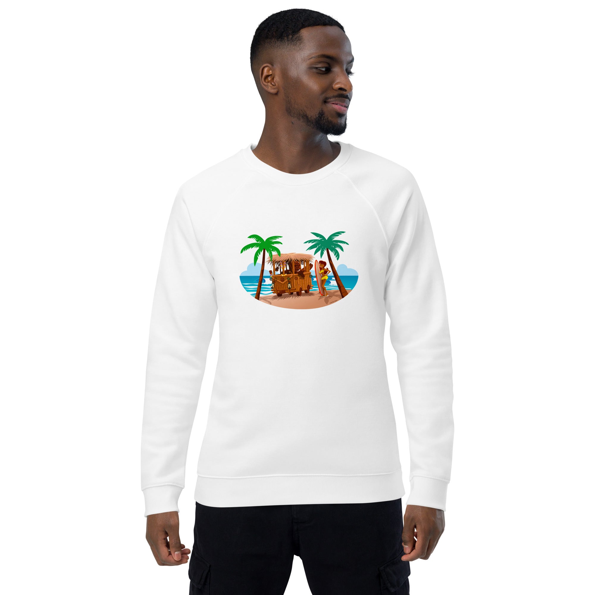 Unisex organic raglan sweatshirt Tiki Kombi