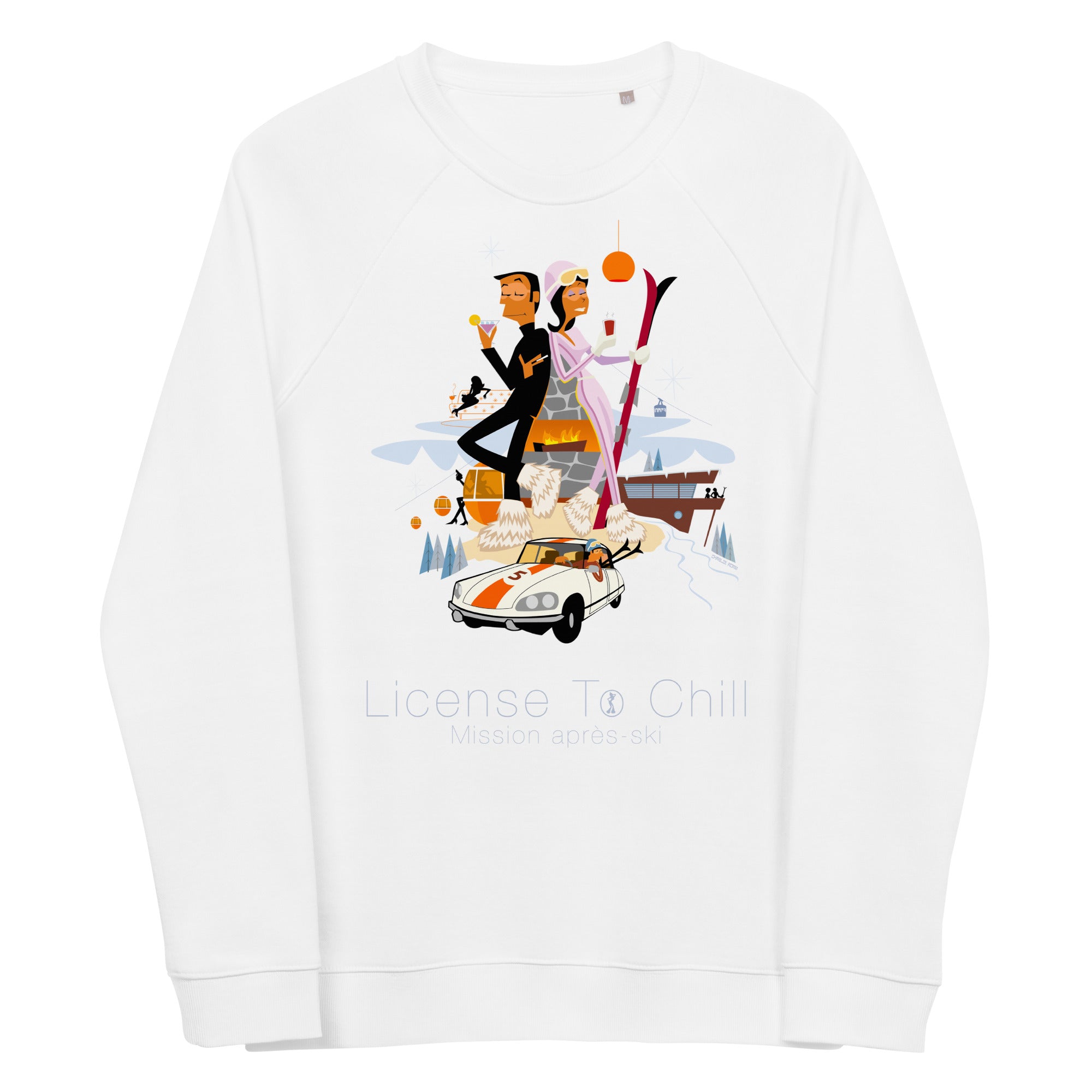 Unisex organic raglan sweatshirt License To Chill Mission Après-Ski