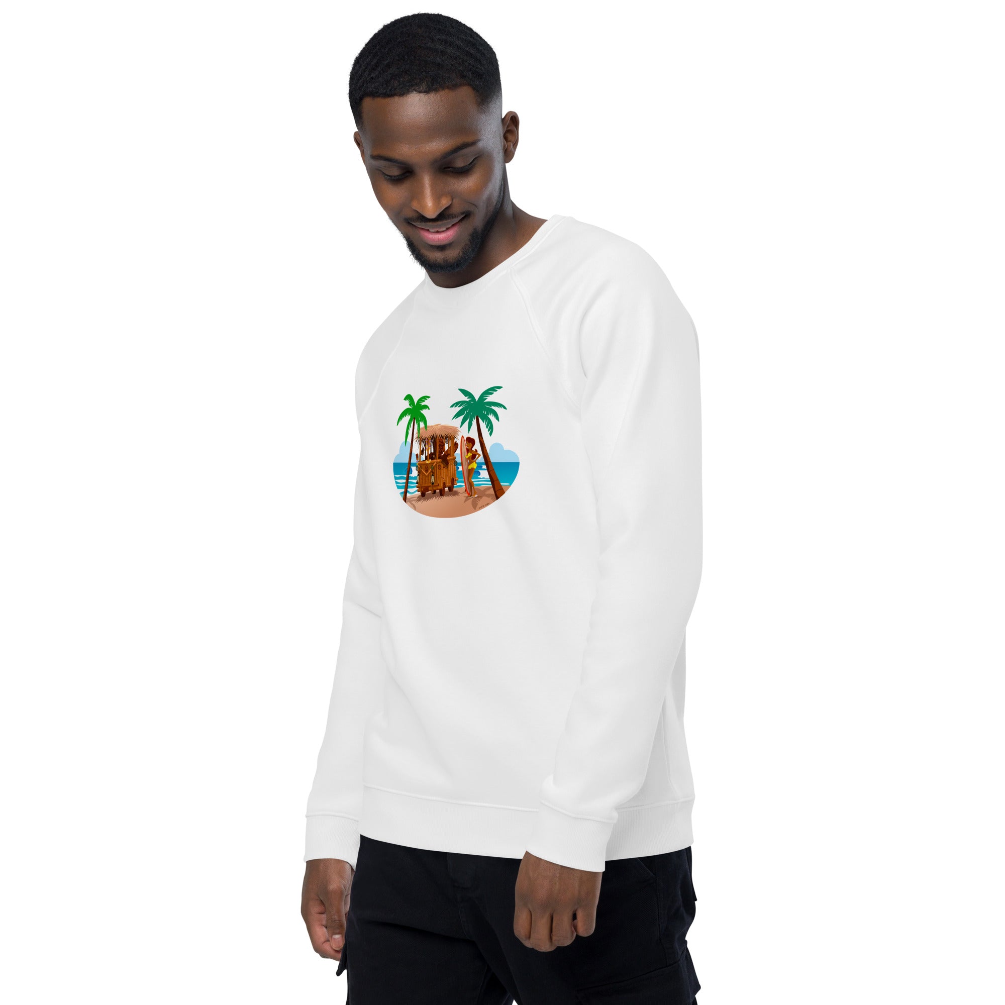 Unisex organic raglan sweatshirt Tiki Kombi