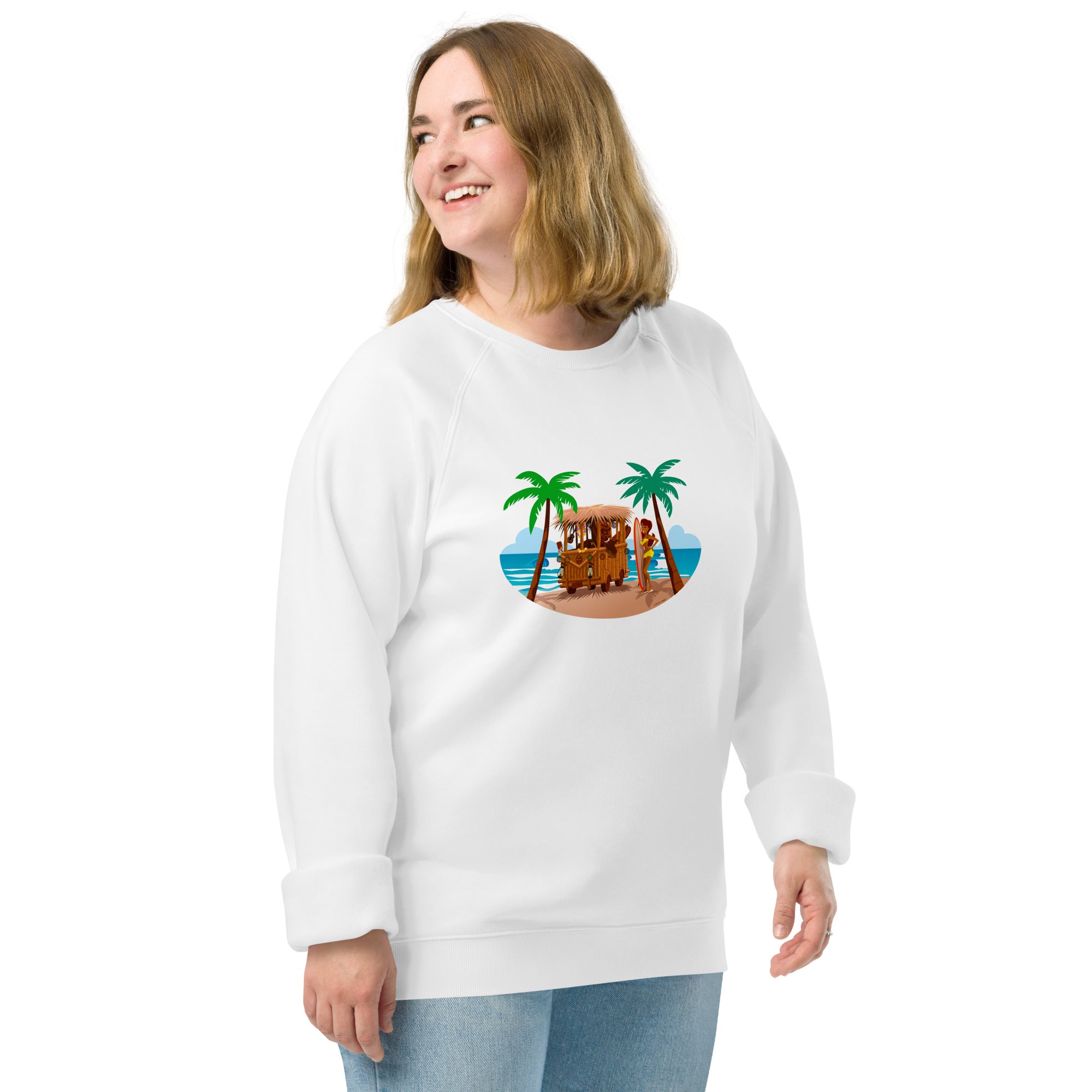 Unisex organic raglan sweatshirt Tiki Kombi