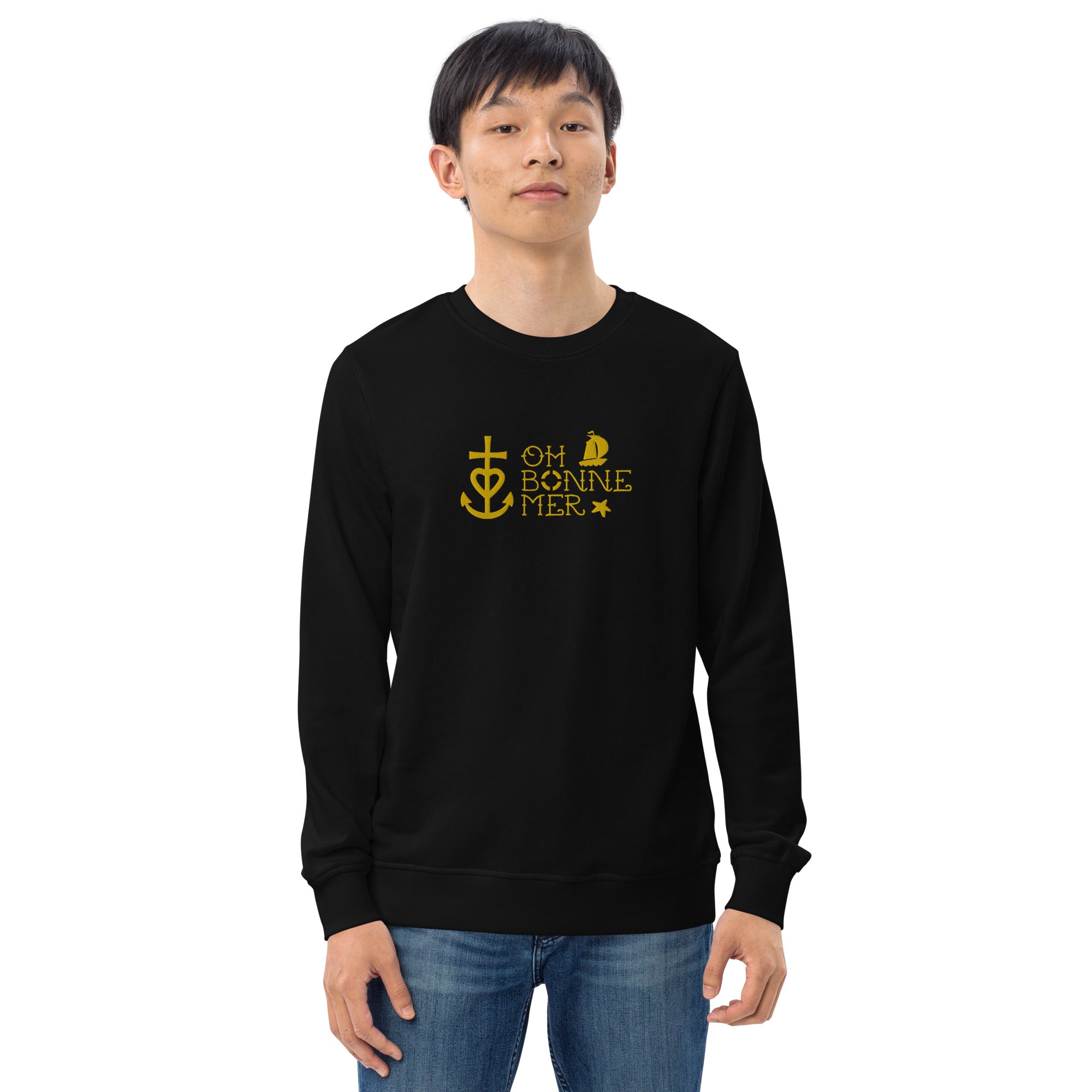 Unisex organic sweatshirt Oh Bonne Mer 2 embroided