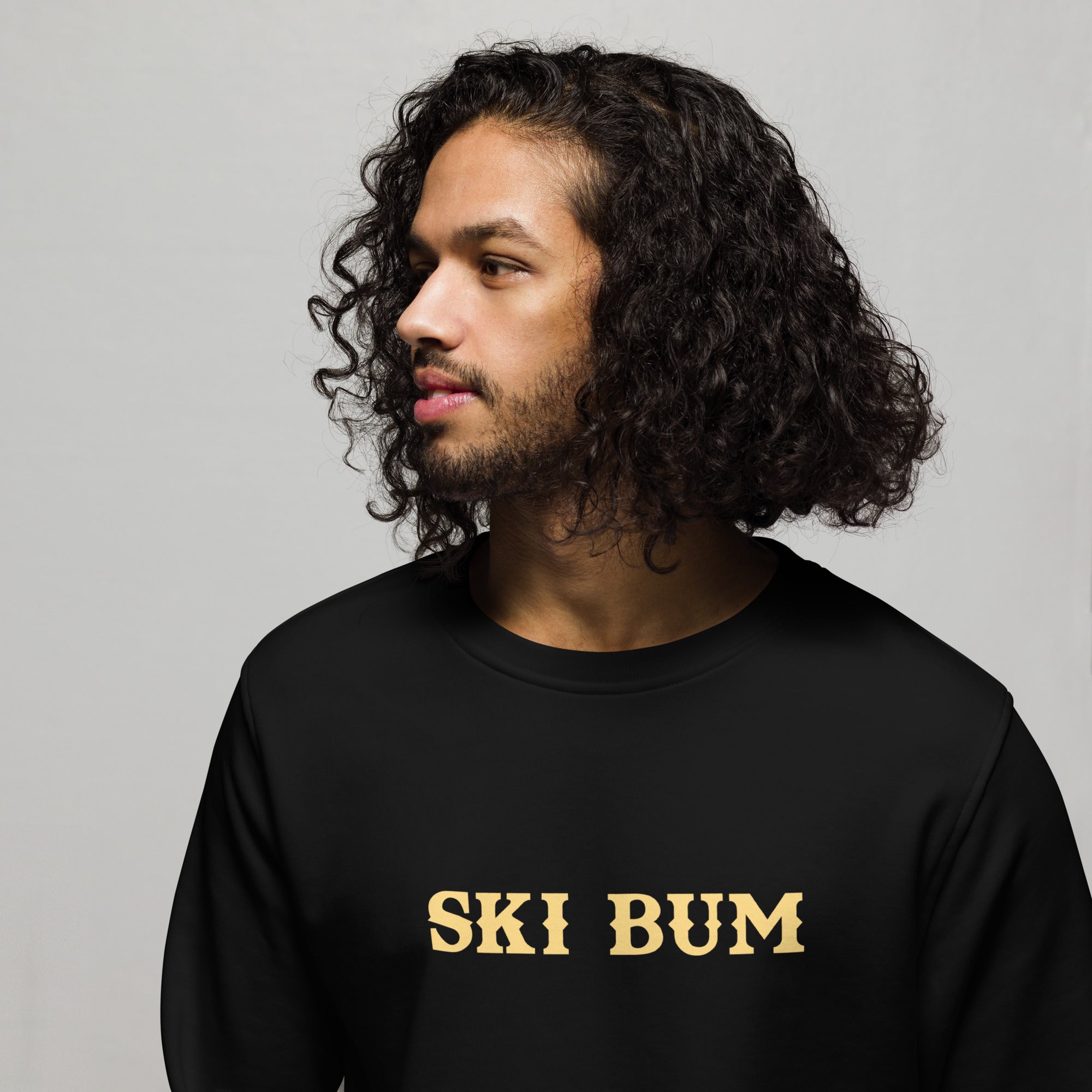 Unisex organic sweatshirt Ski Bum light text