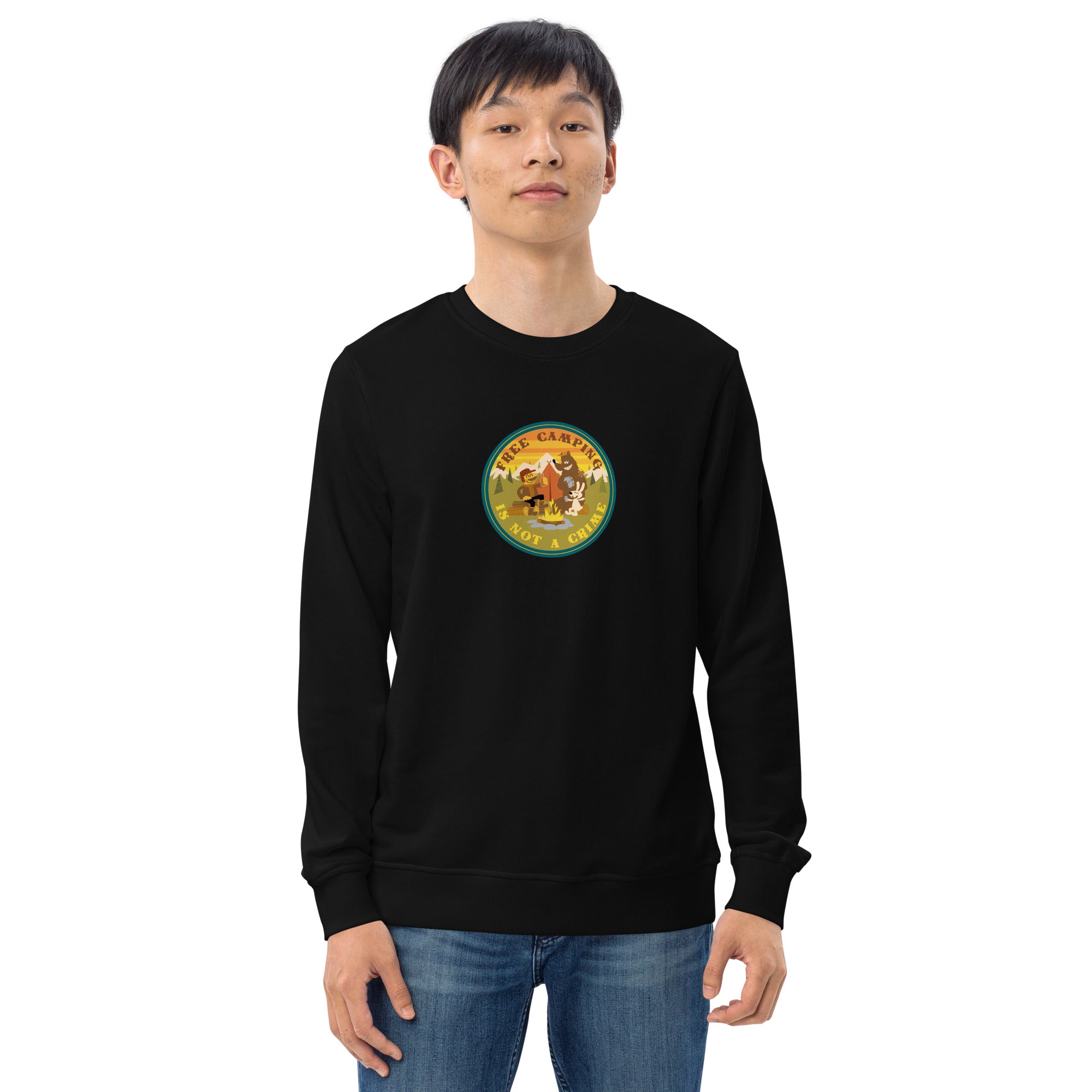 Unisex organic sweatshirt Free camping is not a crime