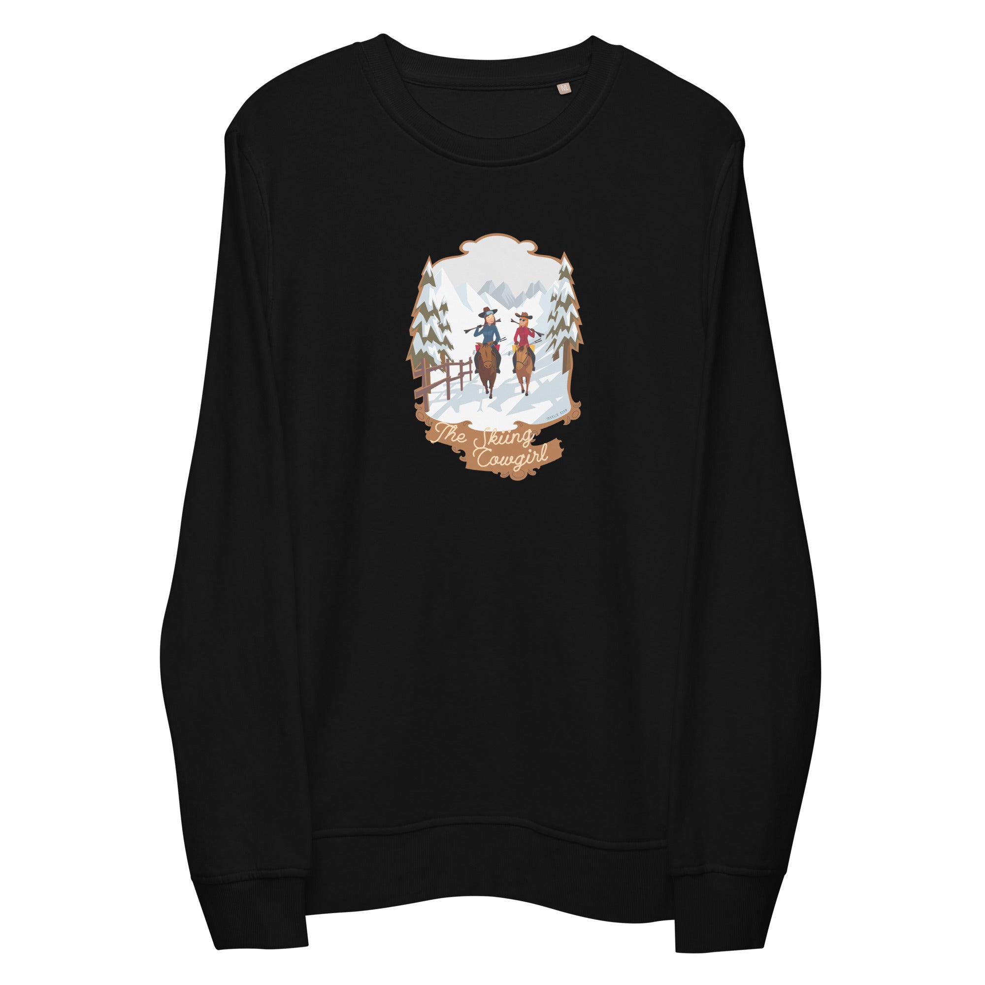 Unisex organic sweatshirt The Skiing Cowgirl