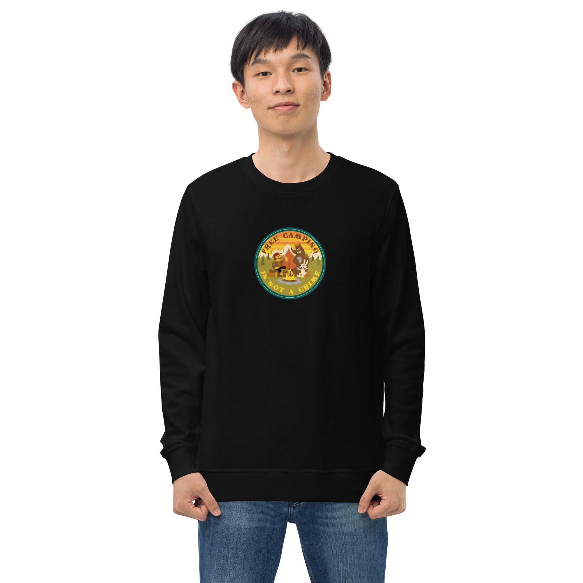 Unisex organic sweatshirt Free camping is not a crime