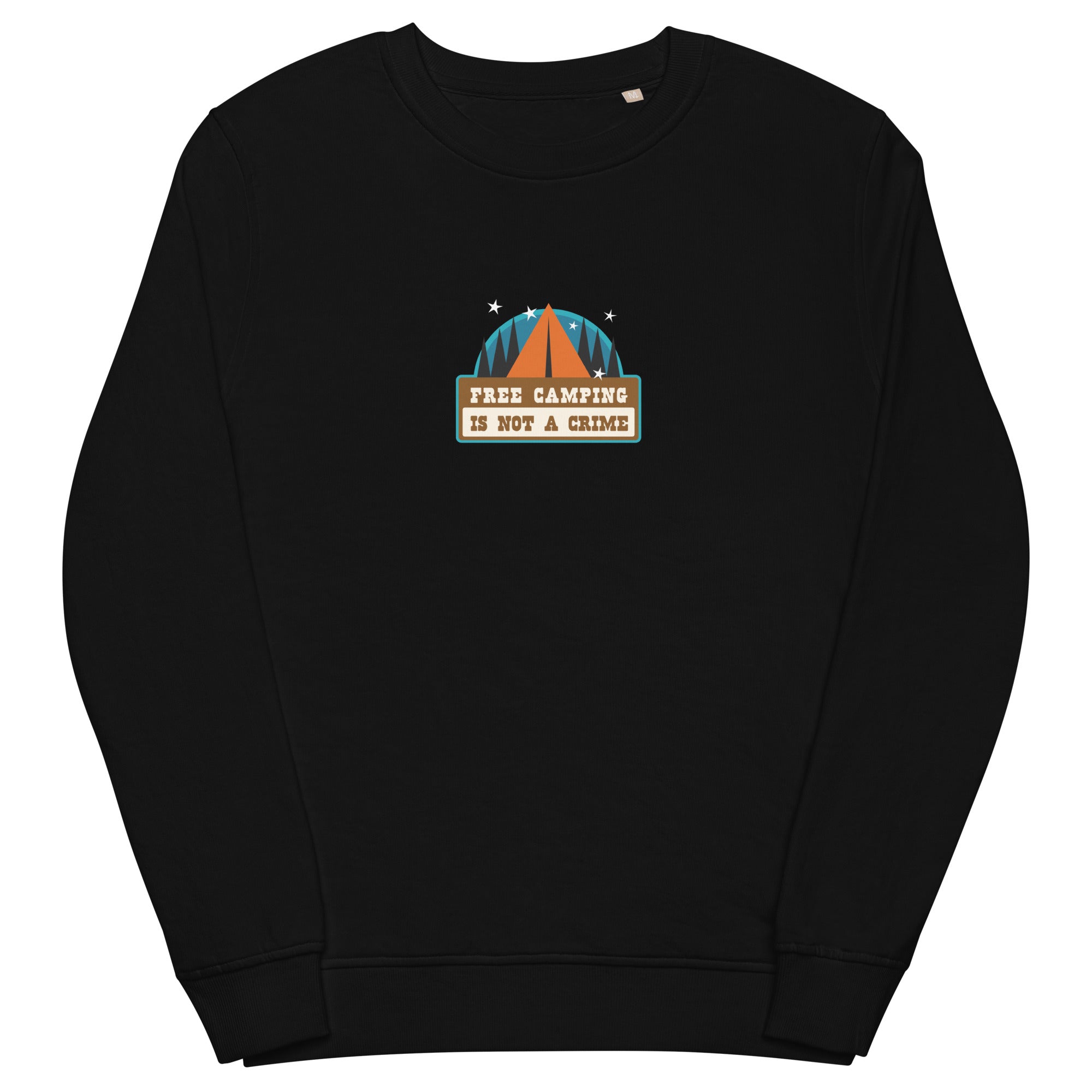 Unisex organic sweatshirt Free camping is not a crime graphic