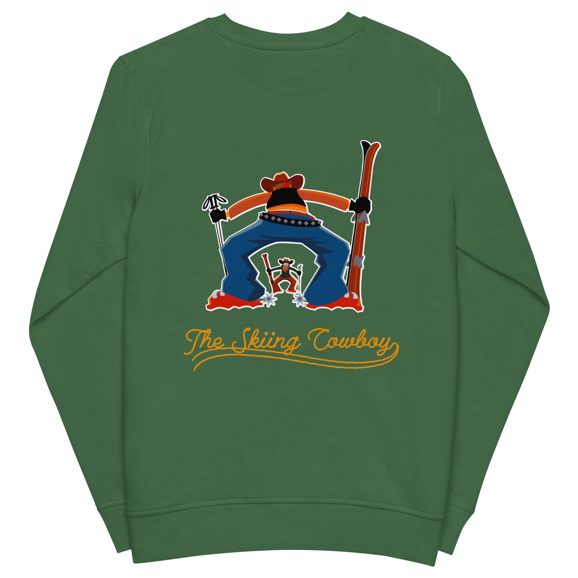 Unisex organic sweatshirt Ski Fight at OK Corral Outline (front & back)