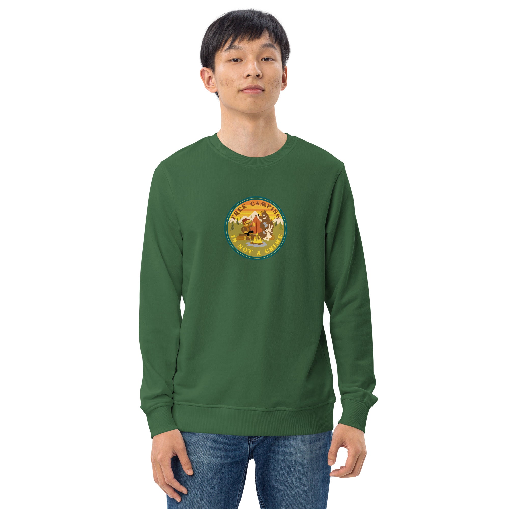 Unisex organic sweatshirt Free camping is not a crime