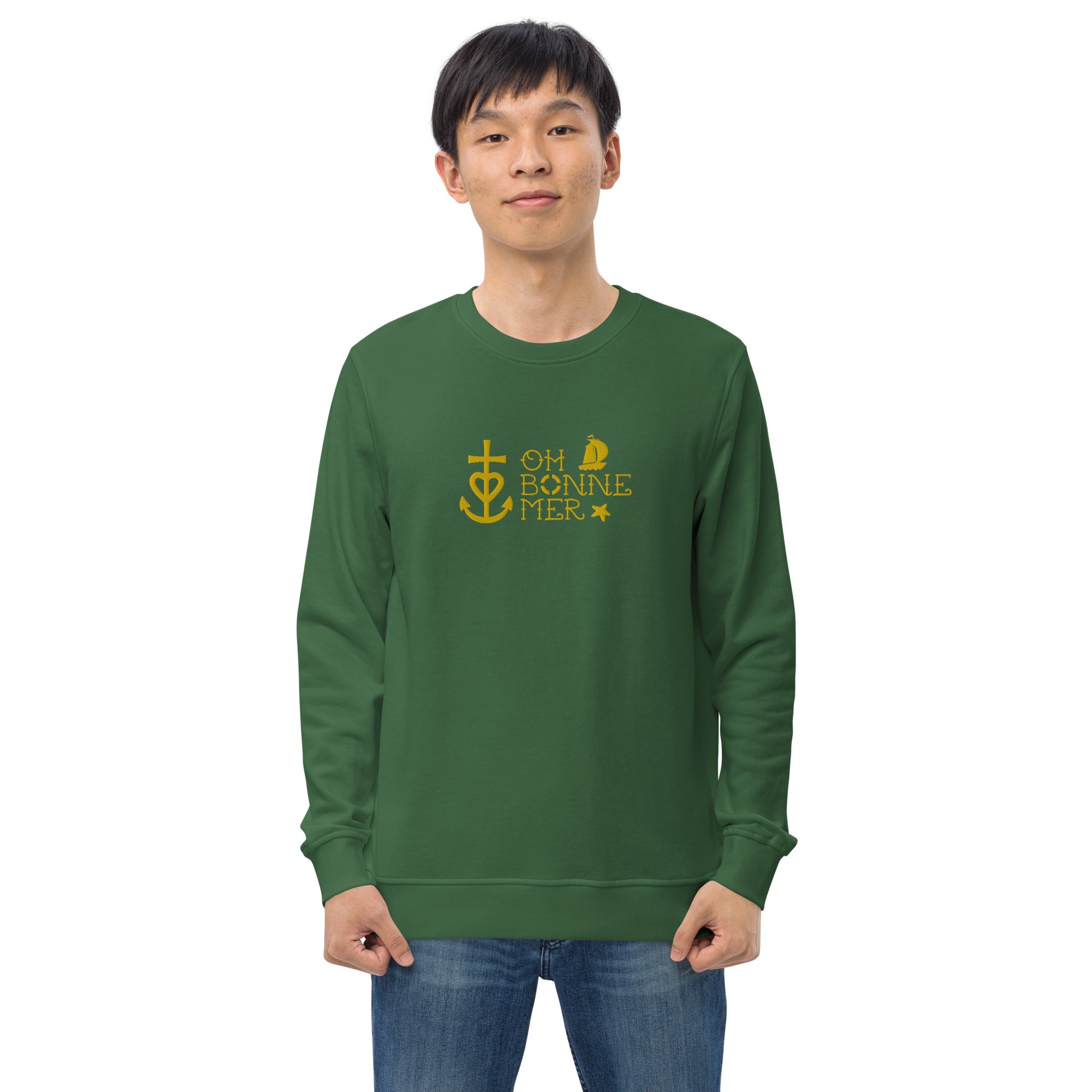 Unisex organic sweatshirt Oh Bonne Mer 2 embroided