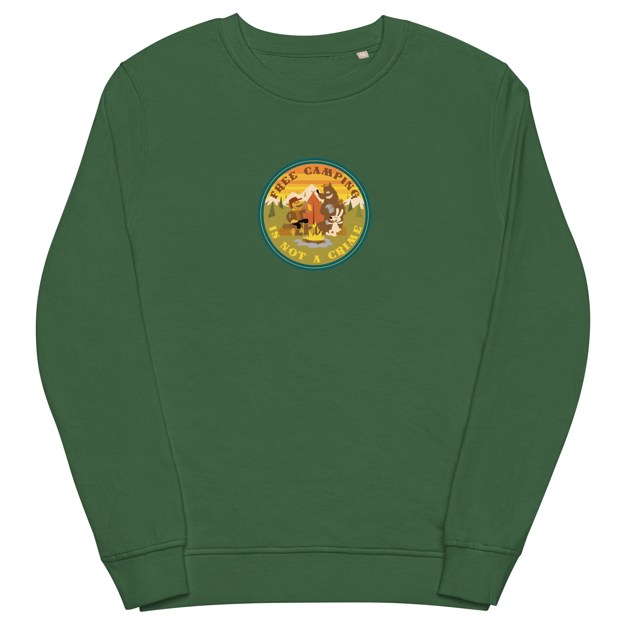 Unisex organic sweatshirt Free camping is not a crime