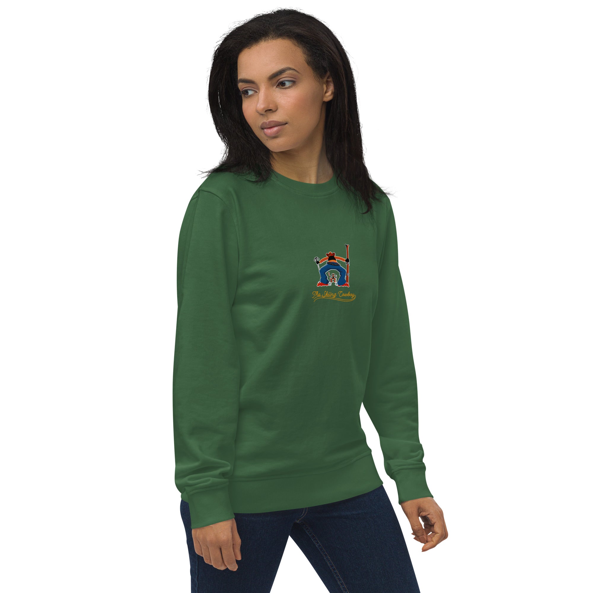 Unisex organic sweatshirt Ski Fight at OK Corral Outline (front & back)