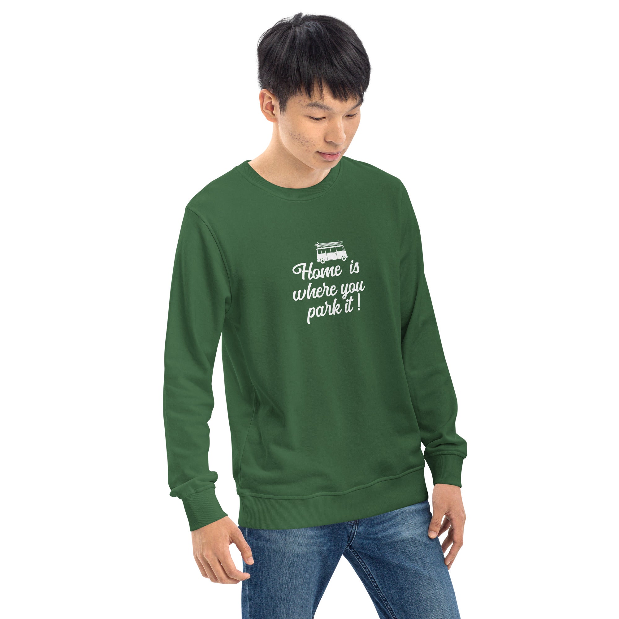 Unisex organic sweatshirt White Surf Combi Home is where you park it