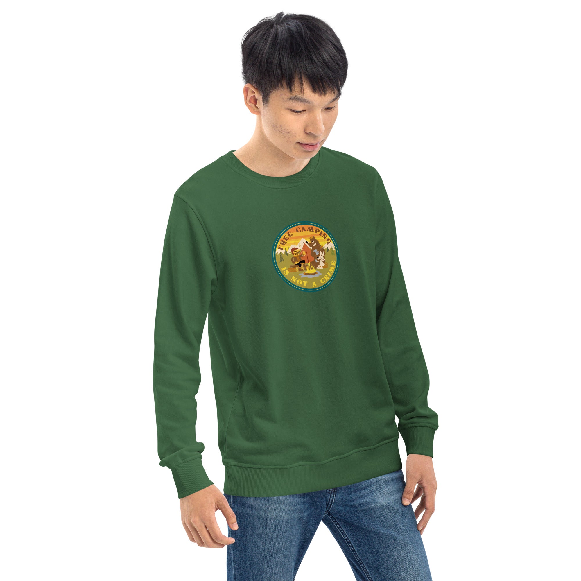 Unisex organic sweatshirt Free camping is not a crime