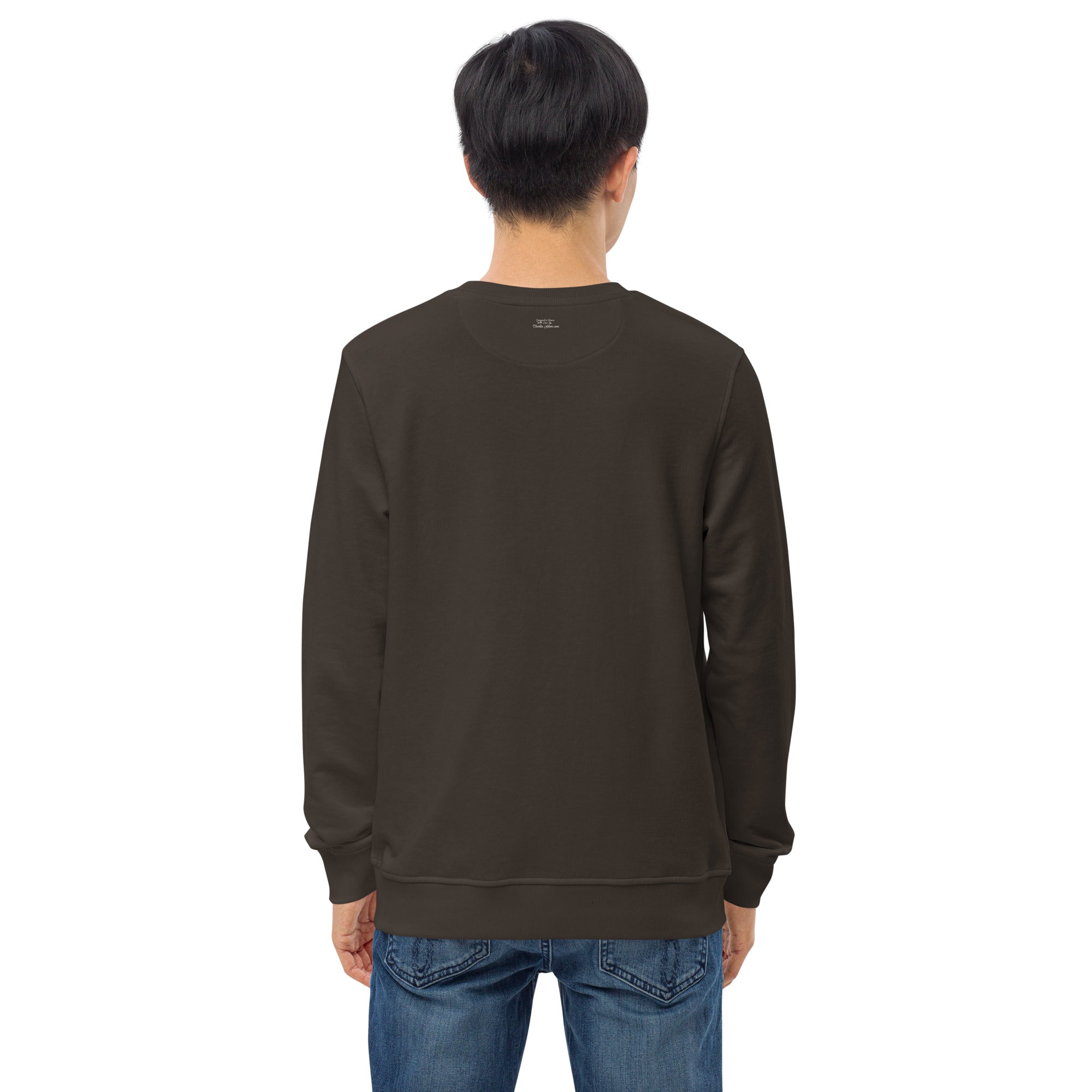 Unisex organic sweatshirt No Skiboots on Dancefloor light text