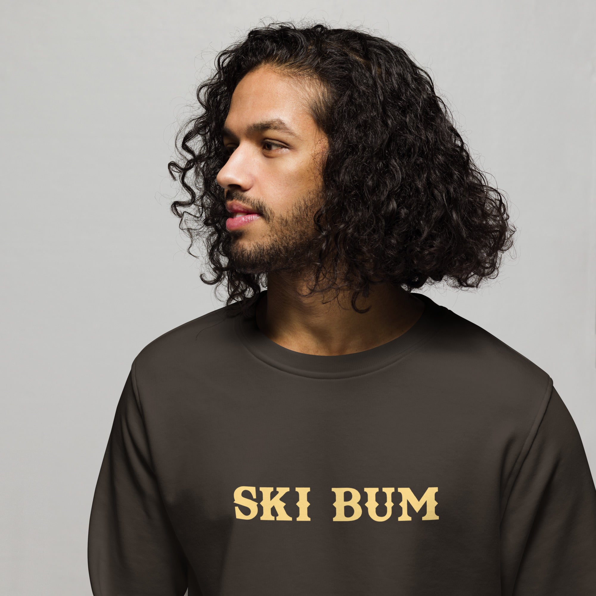 Unisex organic sweatshirt Ski Bum light text