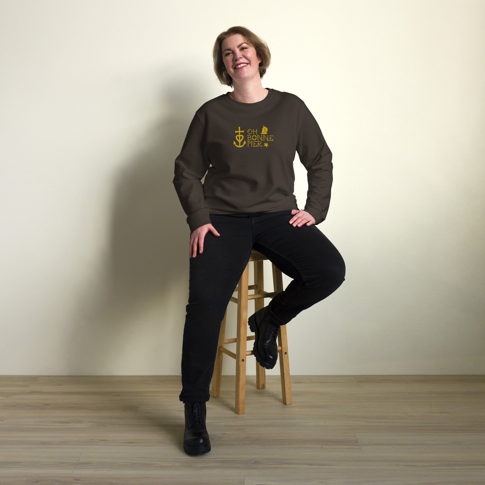 Unisex organic sweatshirt Oh Bonne Mer 2 embroided