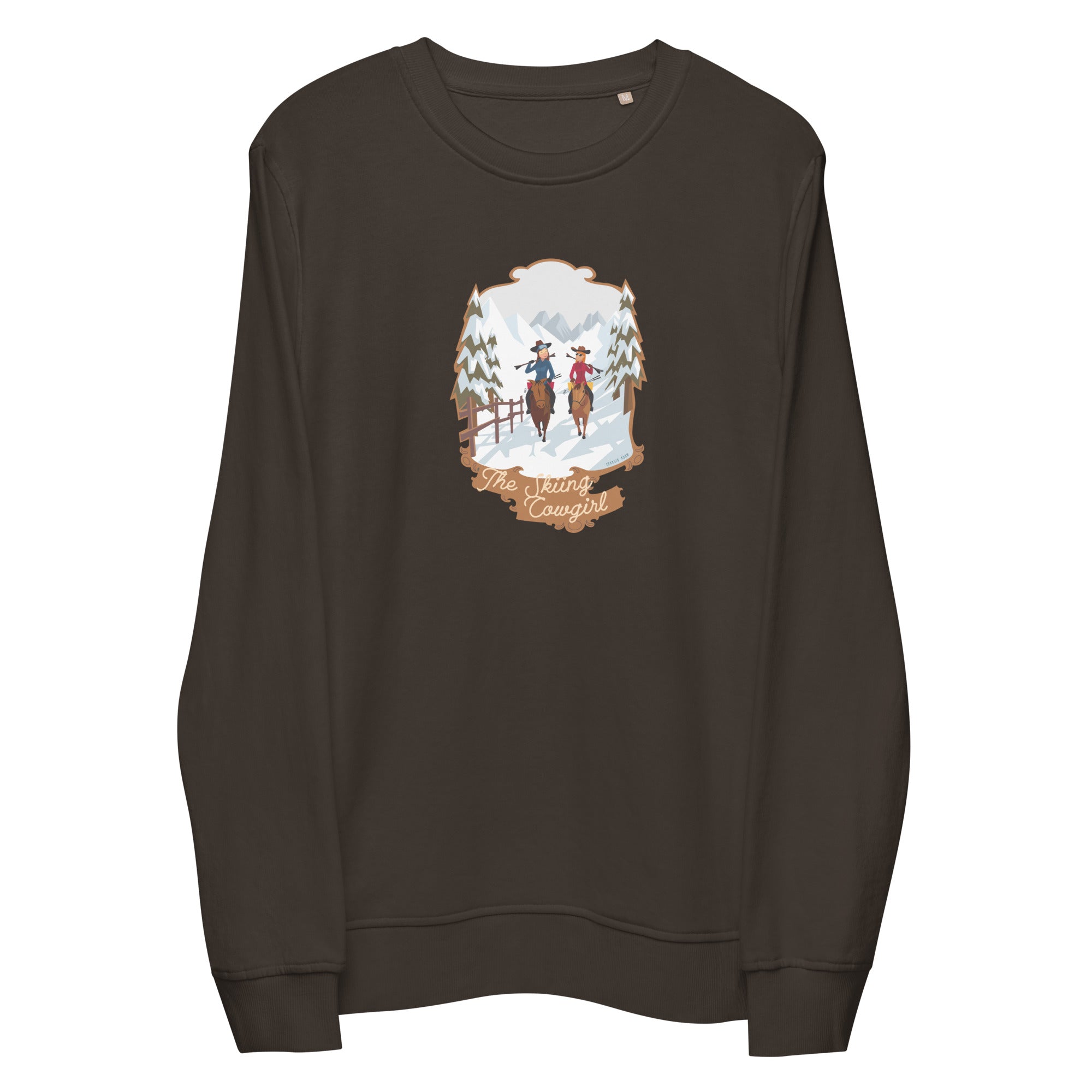 Unisex organic sweatshirt The Skiing Cowgirl