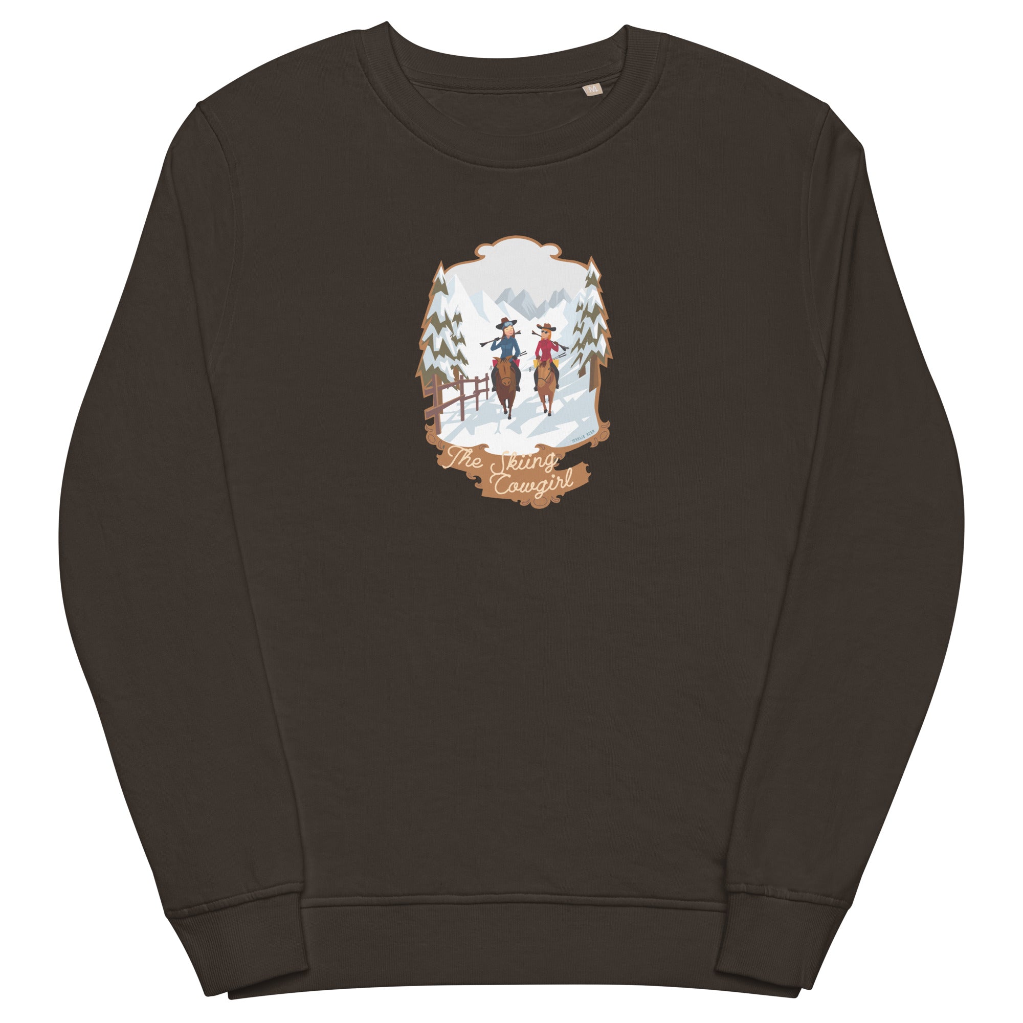 Unisex organic sweatshirt The Skiing Cowgirl