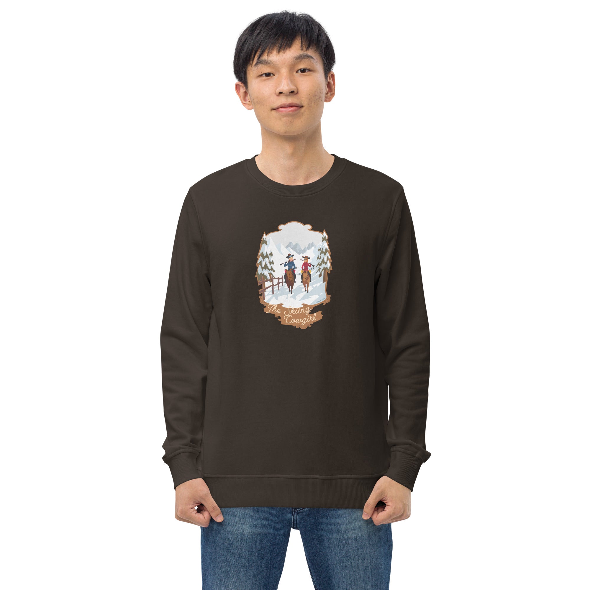 Unisex organic sweatshirt The Skiing Cowgirl