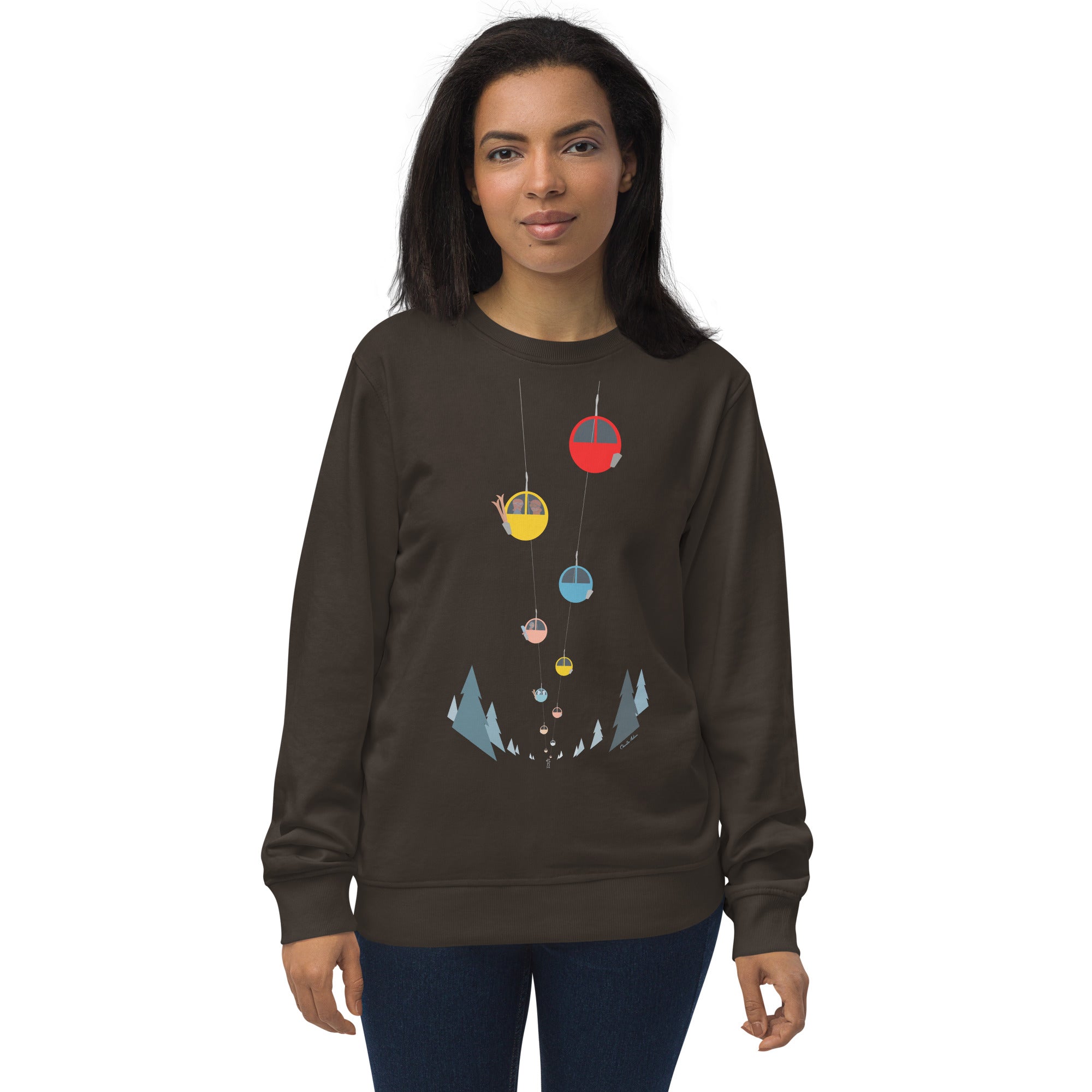 Unisex organic sweatshirt Gondolas in the mist