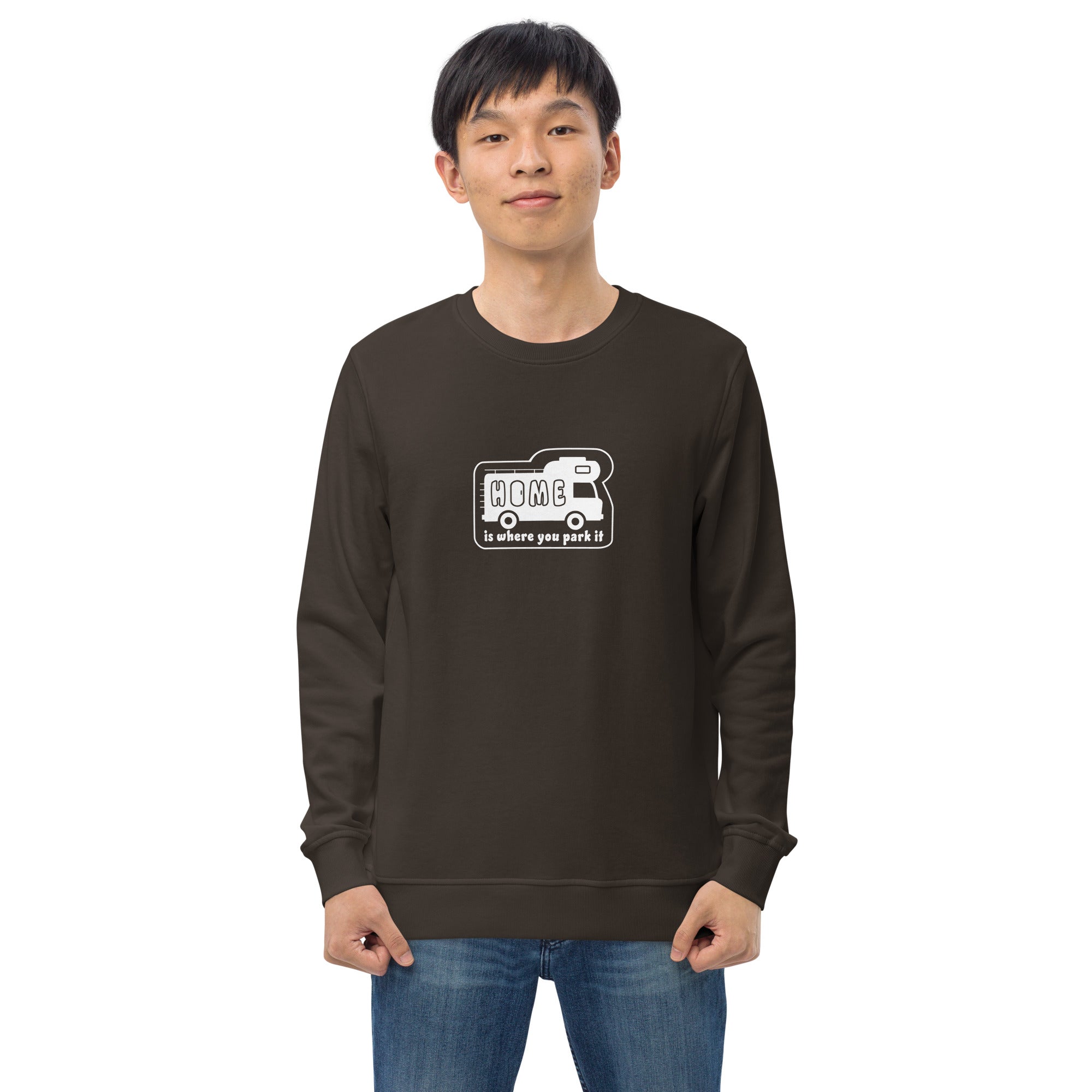 Unisex organic sweatshirt White Camper Van Home is where you park it