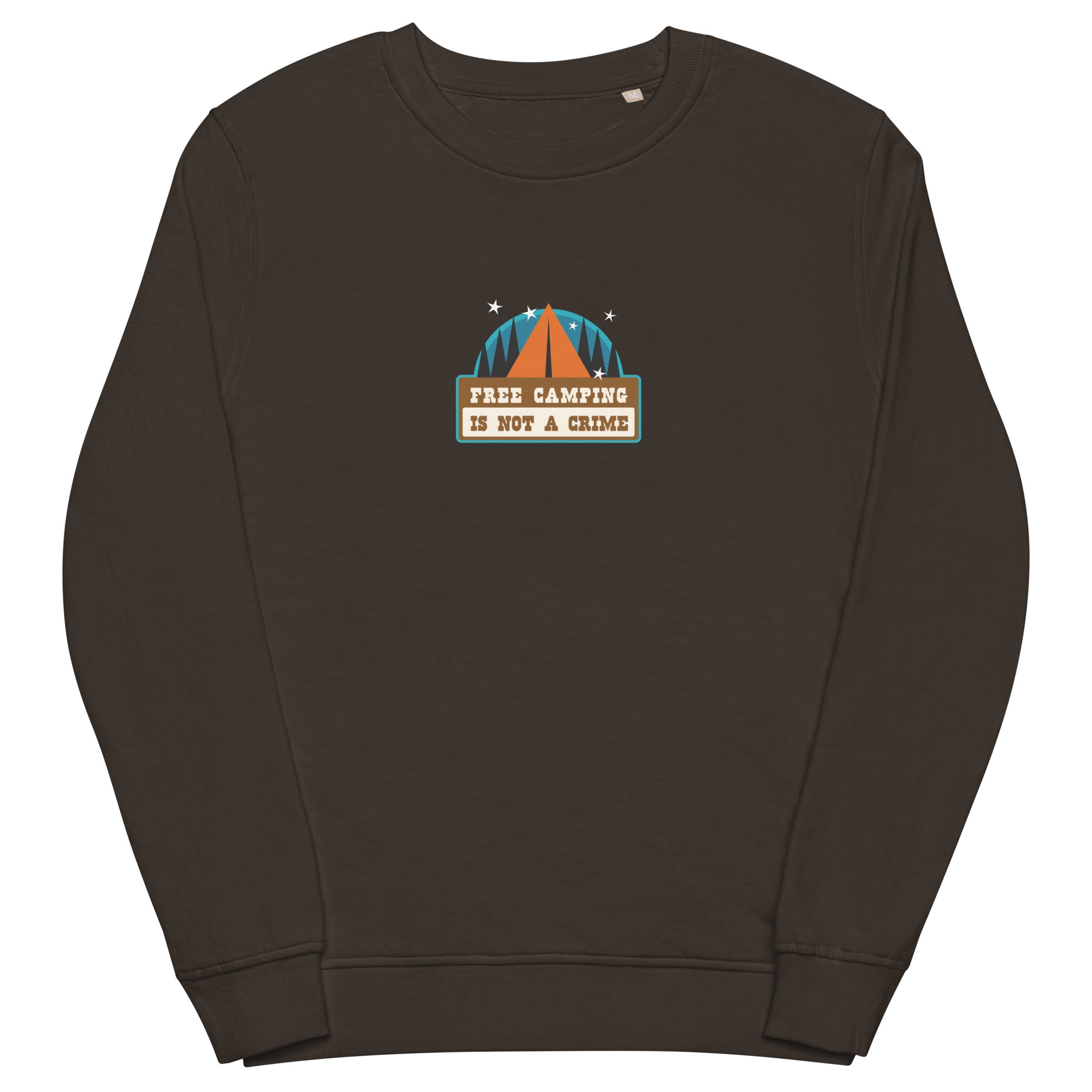 Unisex organic sweatshirt Free camping is not a crime graphic