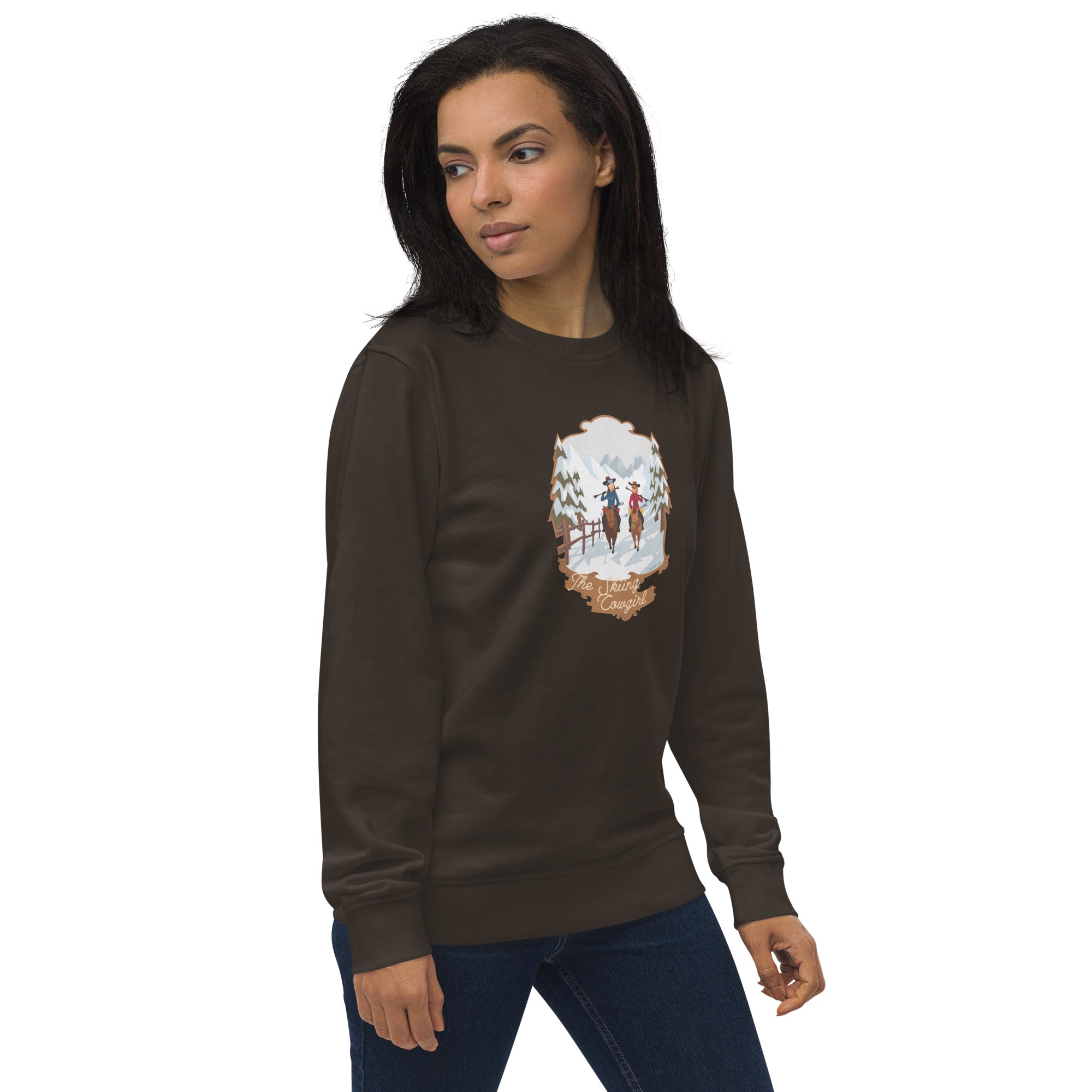 Unisex organic sweatshirt The Skiing Cowgirl