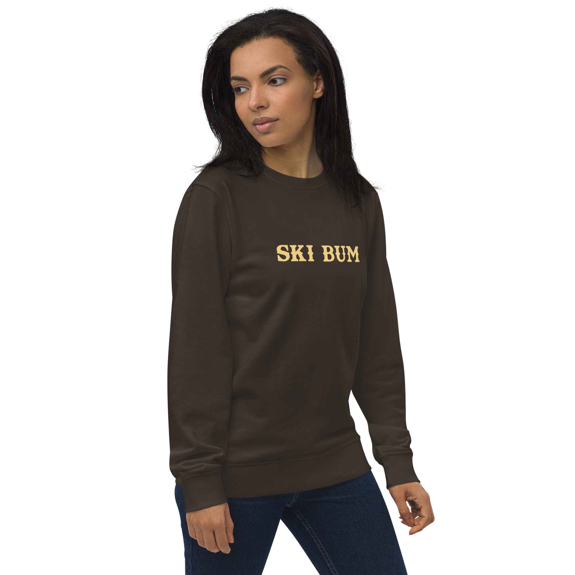 Unisex organic sweatshirt Ski Bum light text