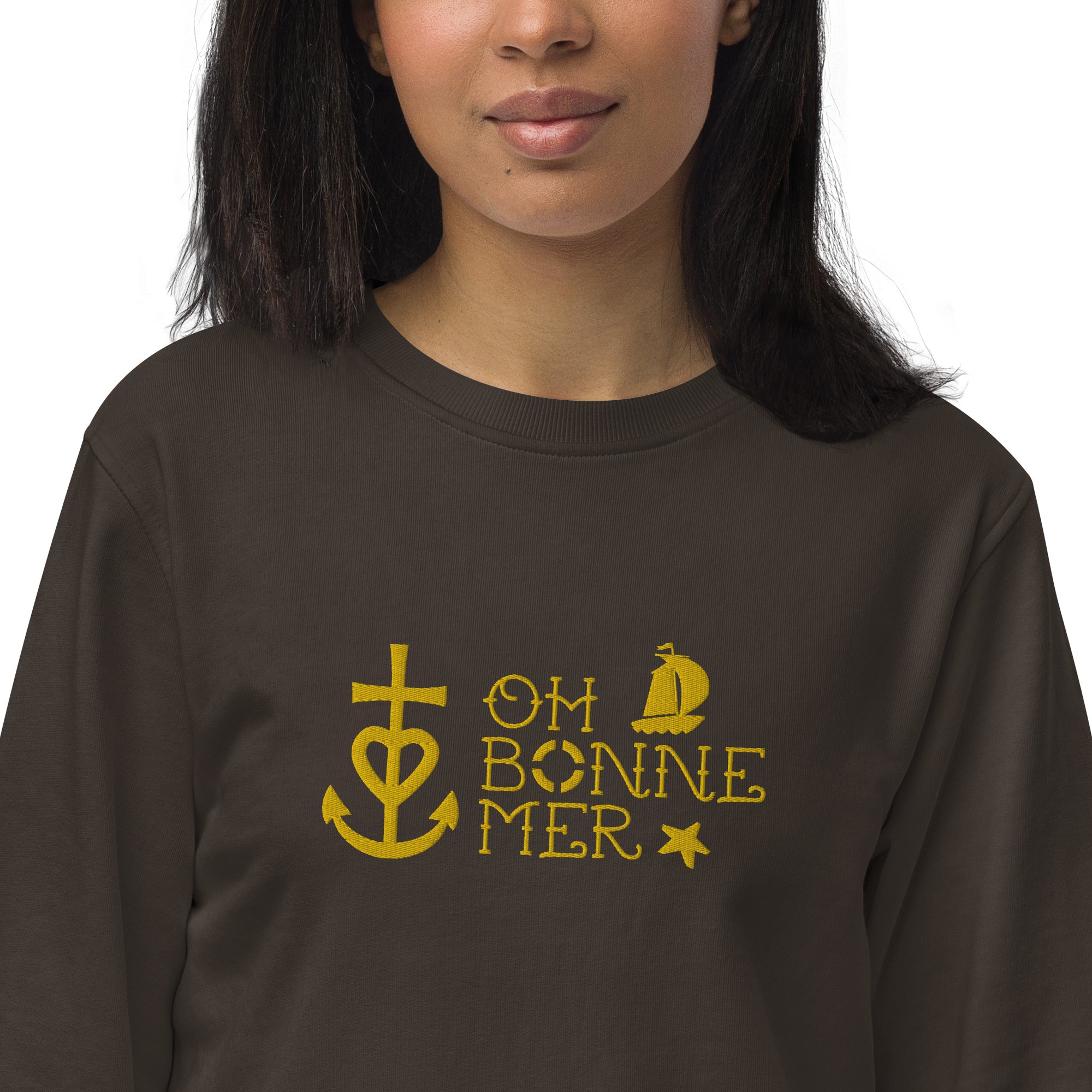 Unisex organic sweatshirt Oh Bonne Mer 2 embroided