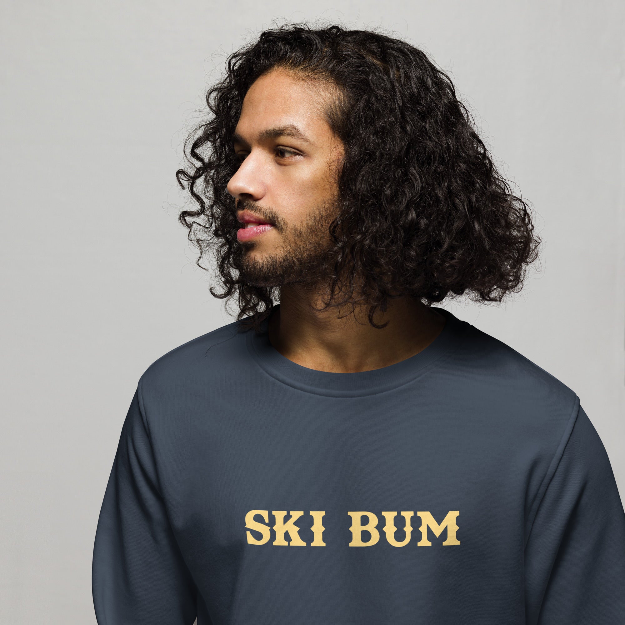 Unisex organic sweatshirt Ski Bum light text