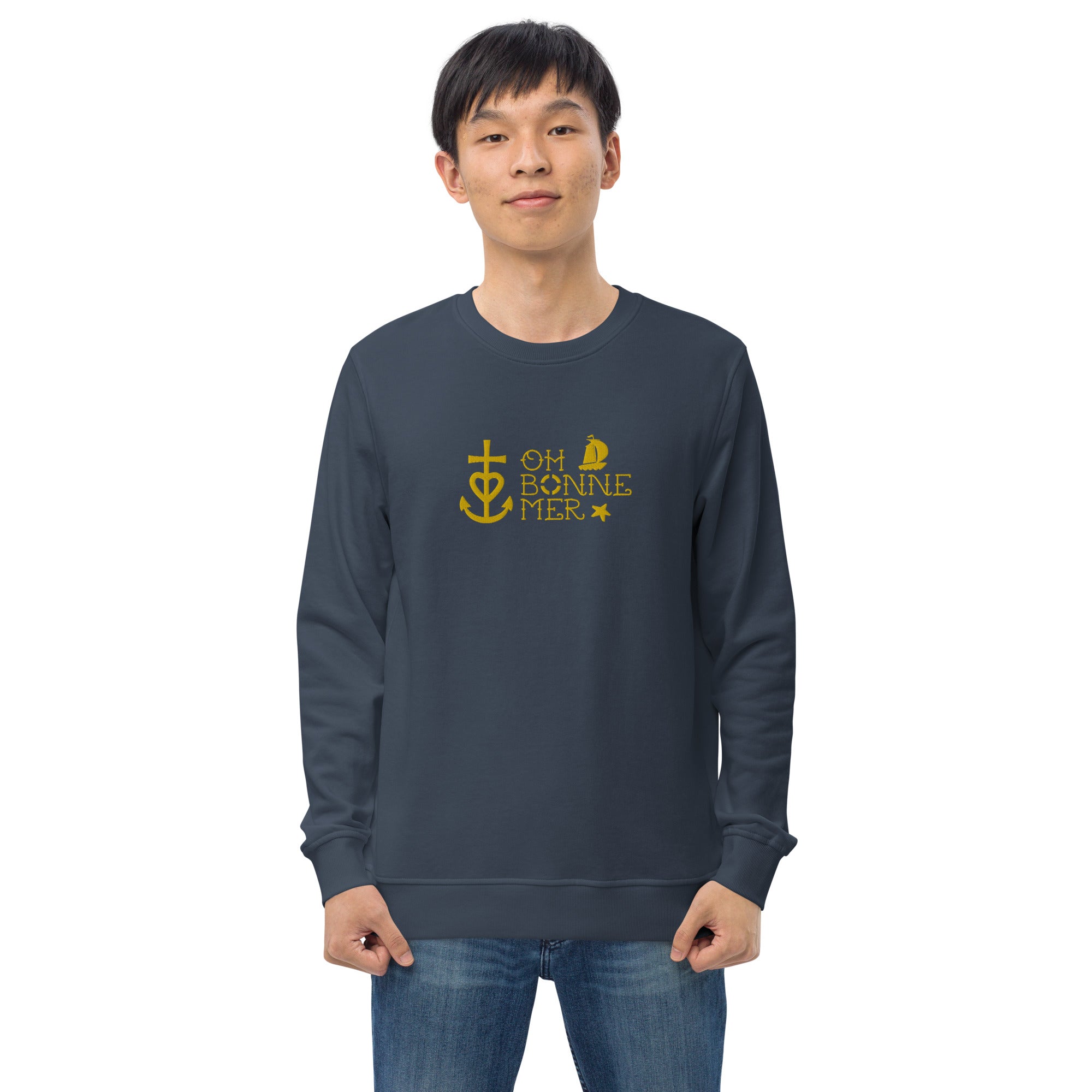 Unisex organic sweatshirt Oh Bonne Mer 2 embroided