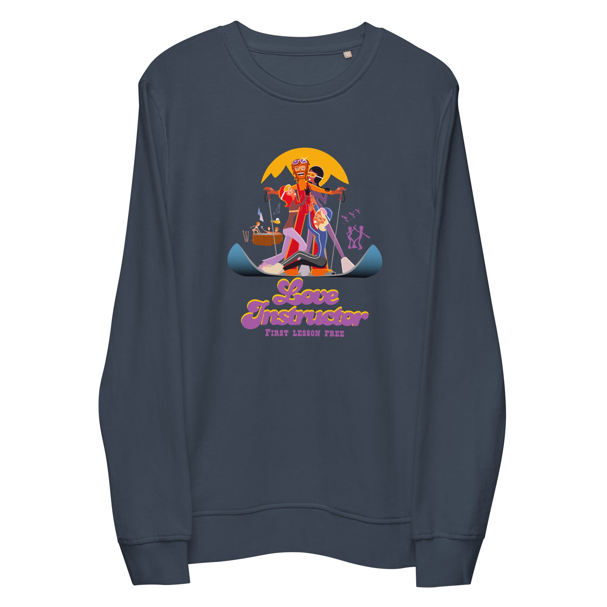 Unisex organic sweatshirt Love Instructor First Lesson free