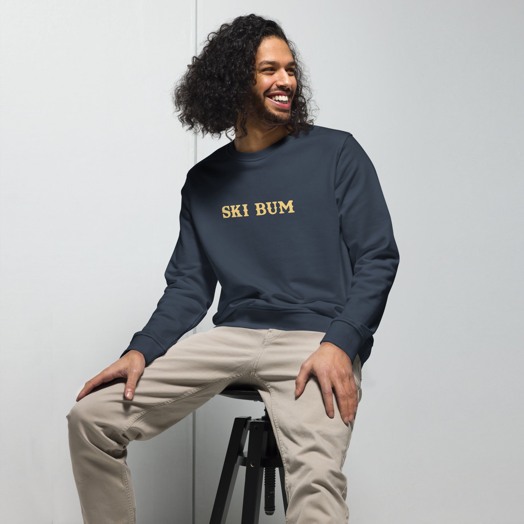 Unisex organic sweatshirt Ski Bum light text