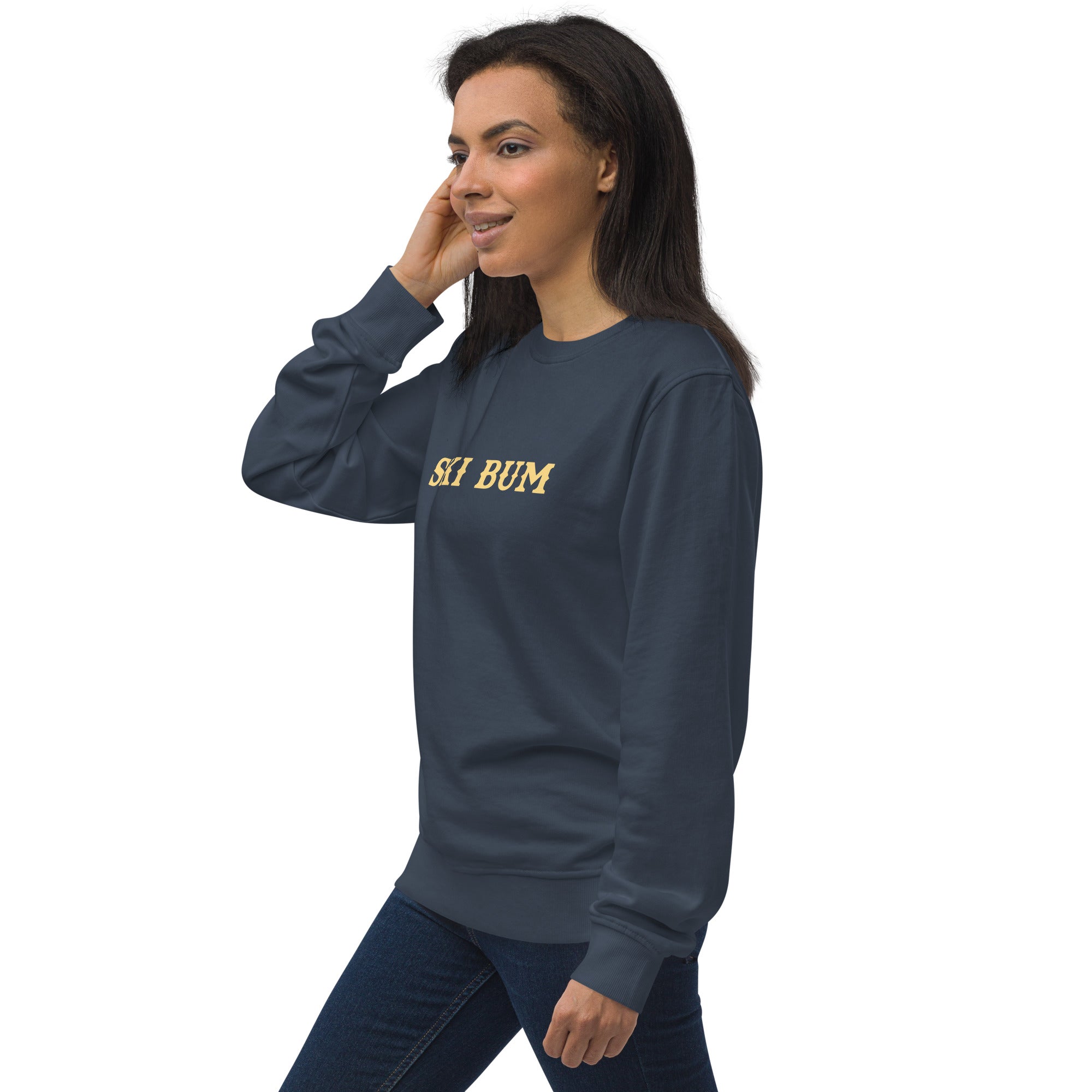 Unisex organic sweatshirt Ski Bum light text