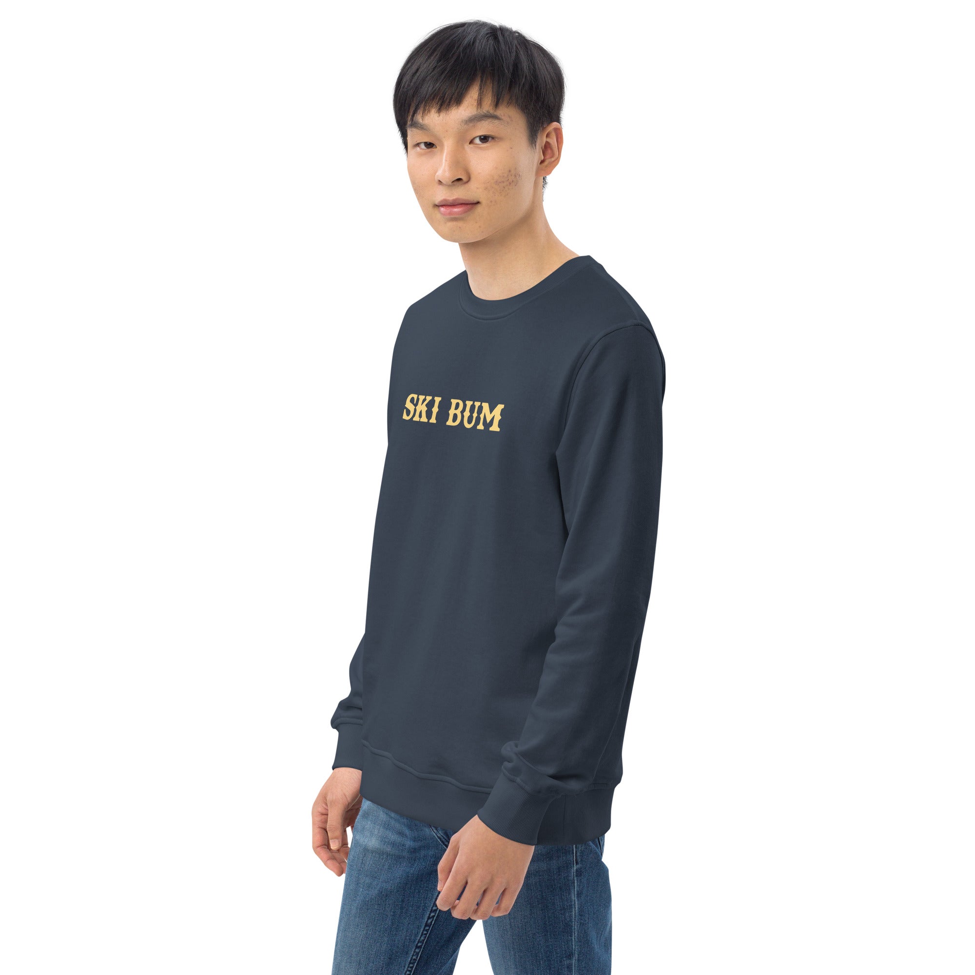 Unisex organic sweatshirt Ski Bum light text