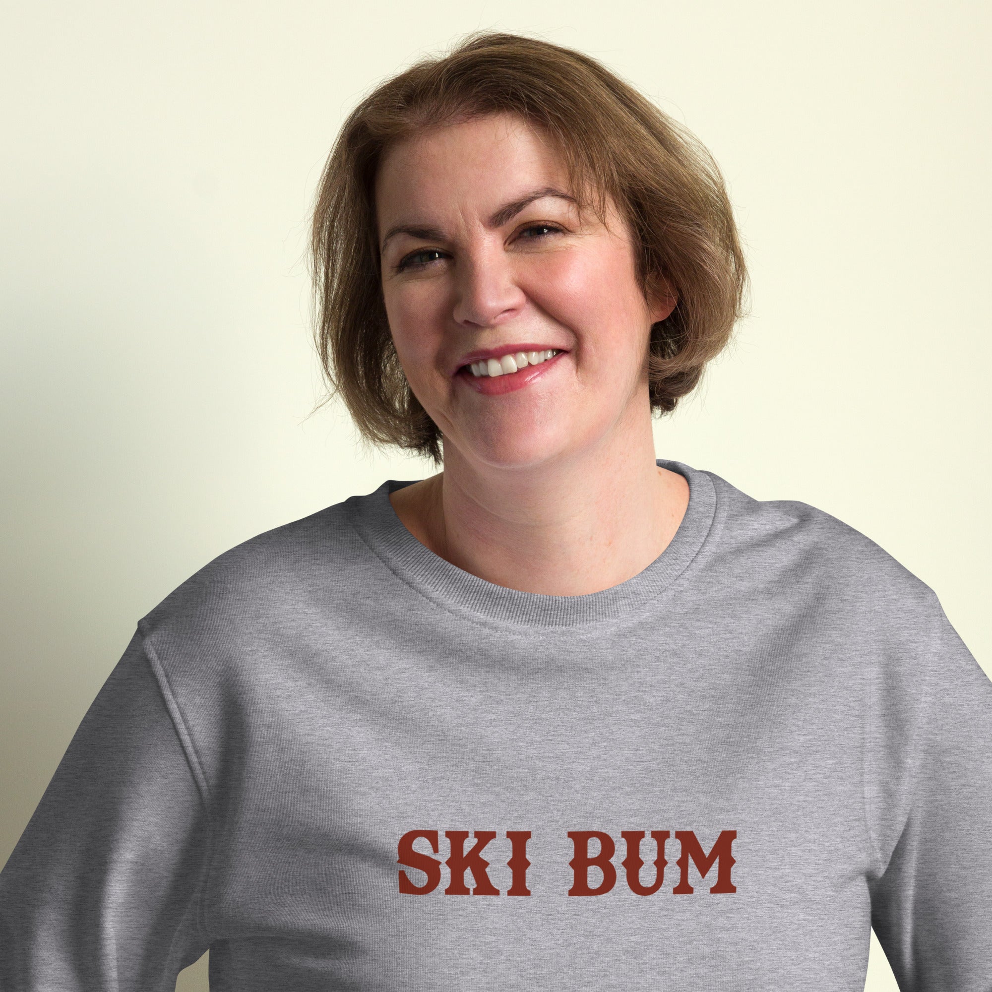 Unisex organic sweatshirt Ski Bum dark text